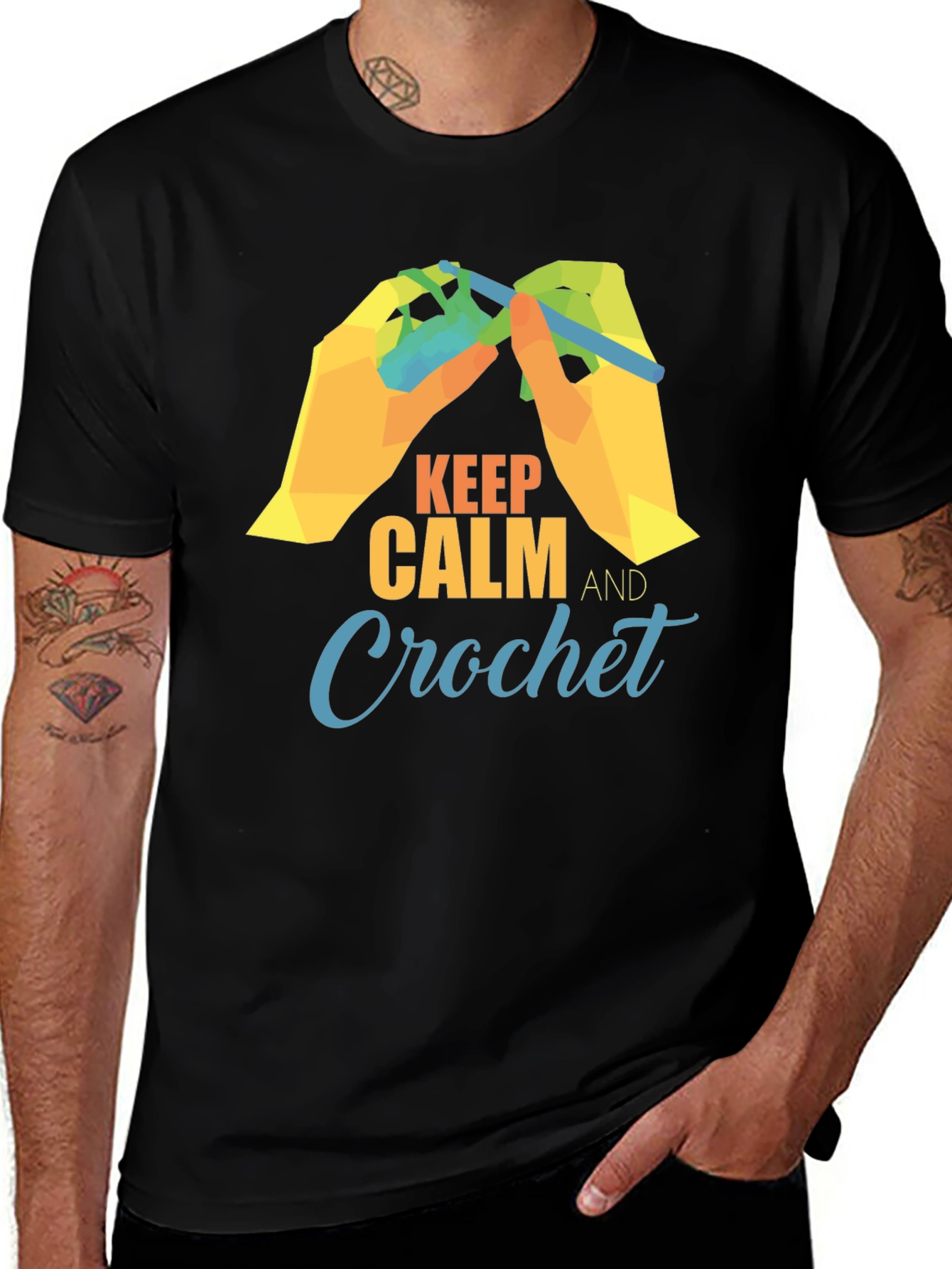 Variant 21 of Keep Calm & Crochet T-Shirt - Hobby Tee
