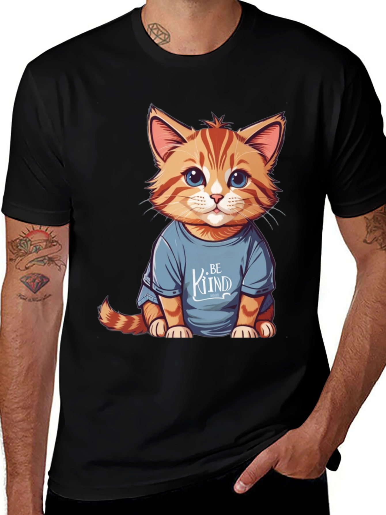 Variant 22 of Cute Kitten Graphic T-Shirt - Be Kind