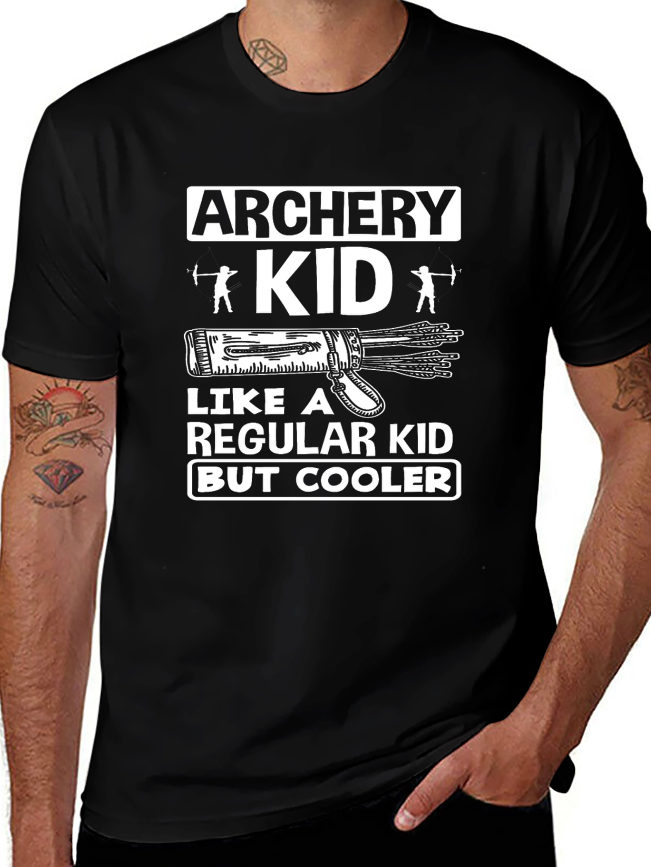 Variant 28 of Archery Kid Graphic Tee: Cooler Than Regular Kids!
