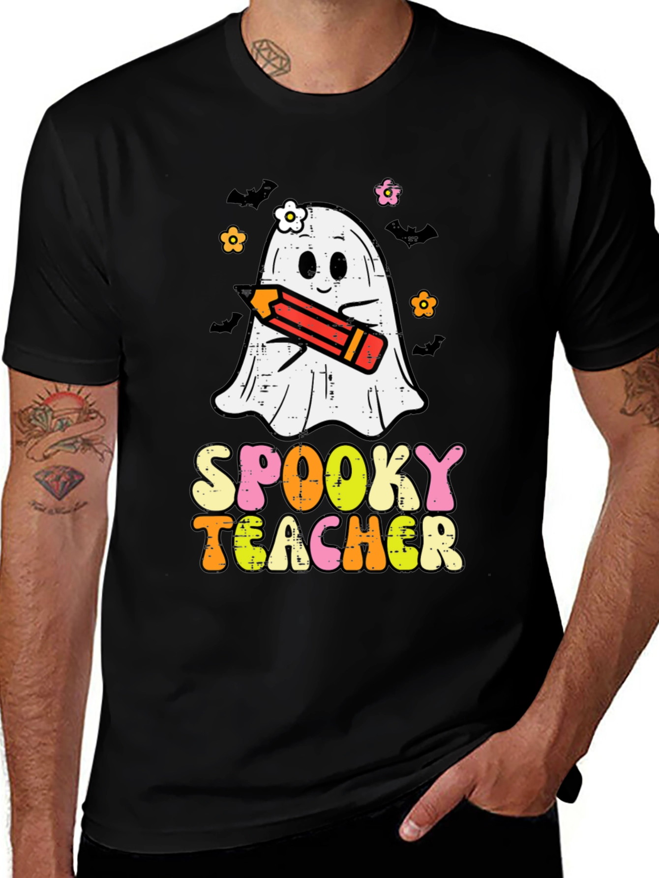 Variant 2 of Spooky Teacher Ghost Halloween T-Shirt