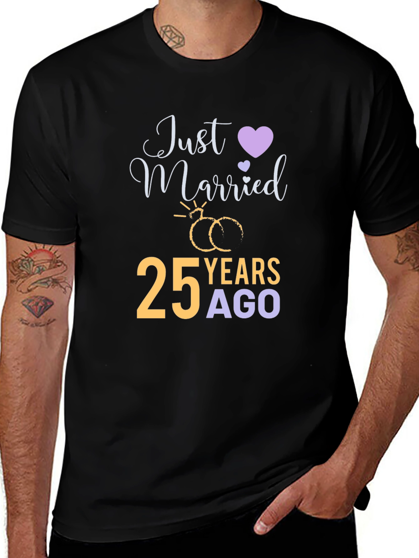 Variant 15 of 25th Anniversary T-Shirt - Just Married 25 Years Ago