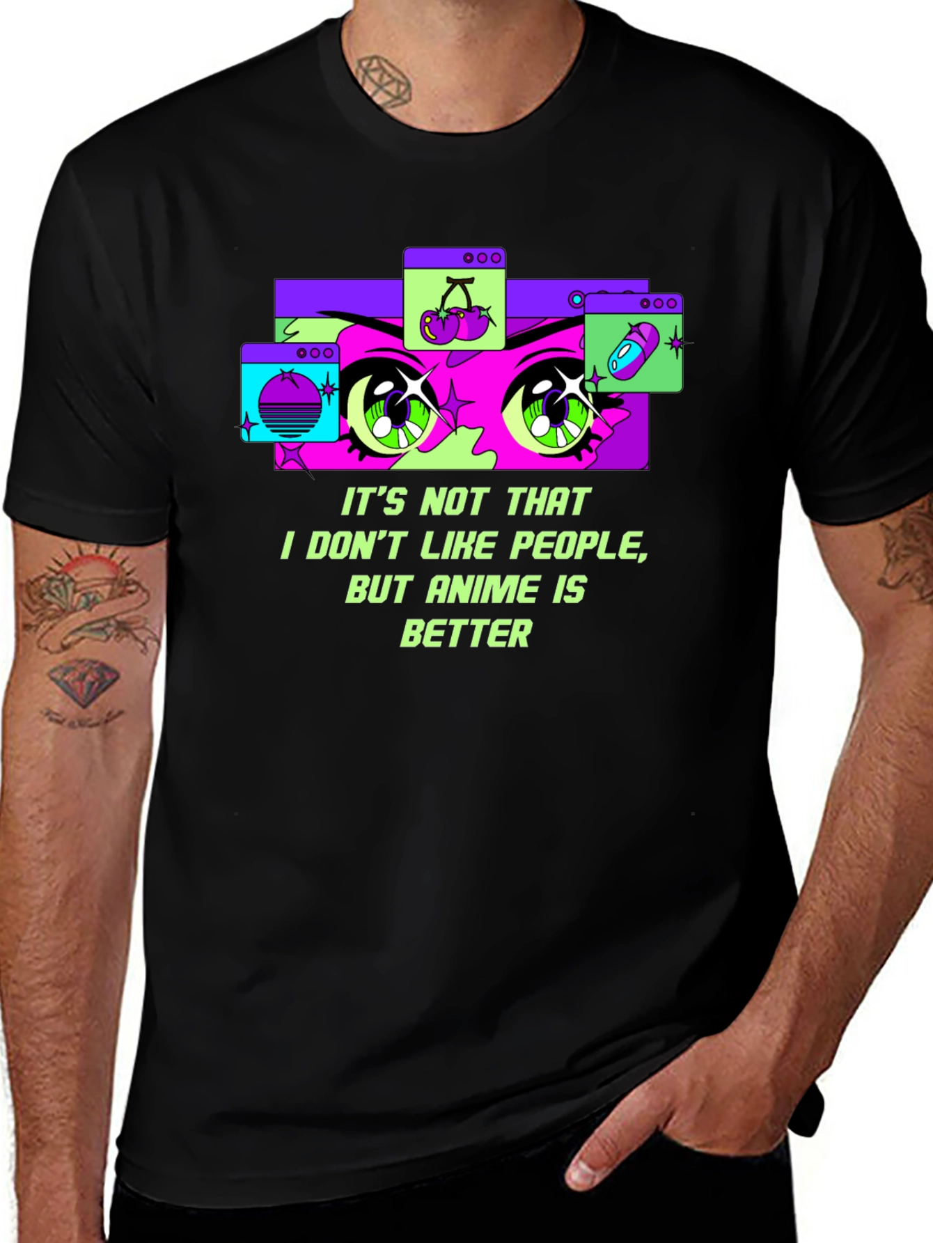 Variant 18 of Anime Lover's T-Shirt - It's Not That I Don't Like People