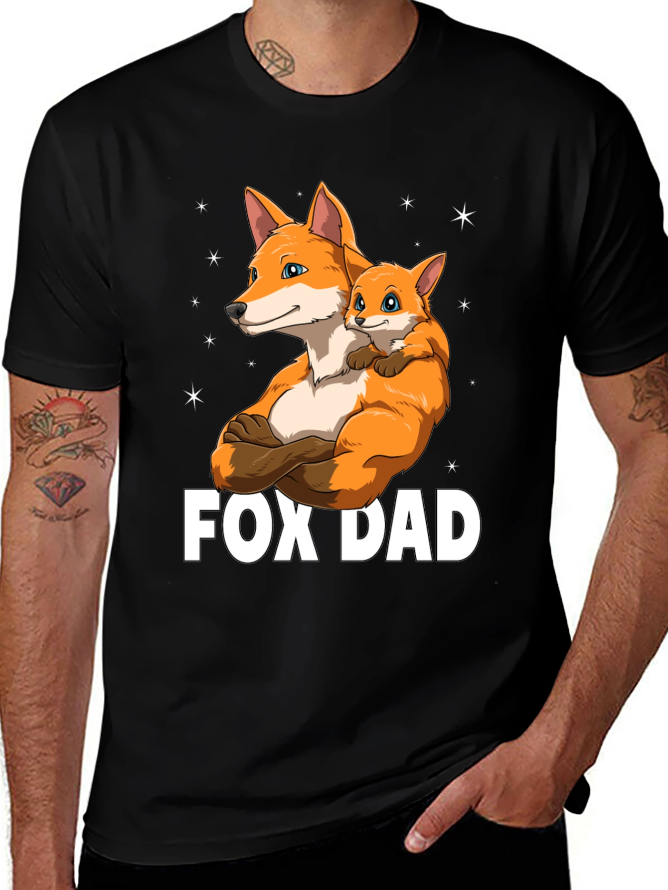 Fox Dad Graphic T-Shirt - Father's Day Gift