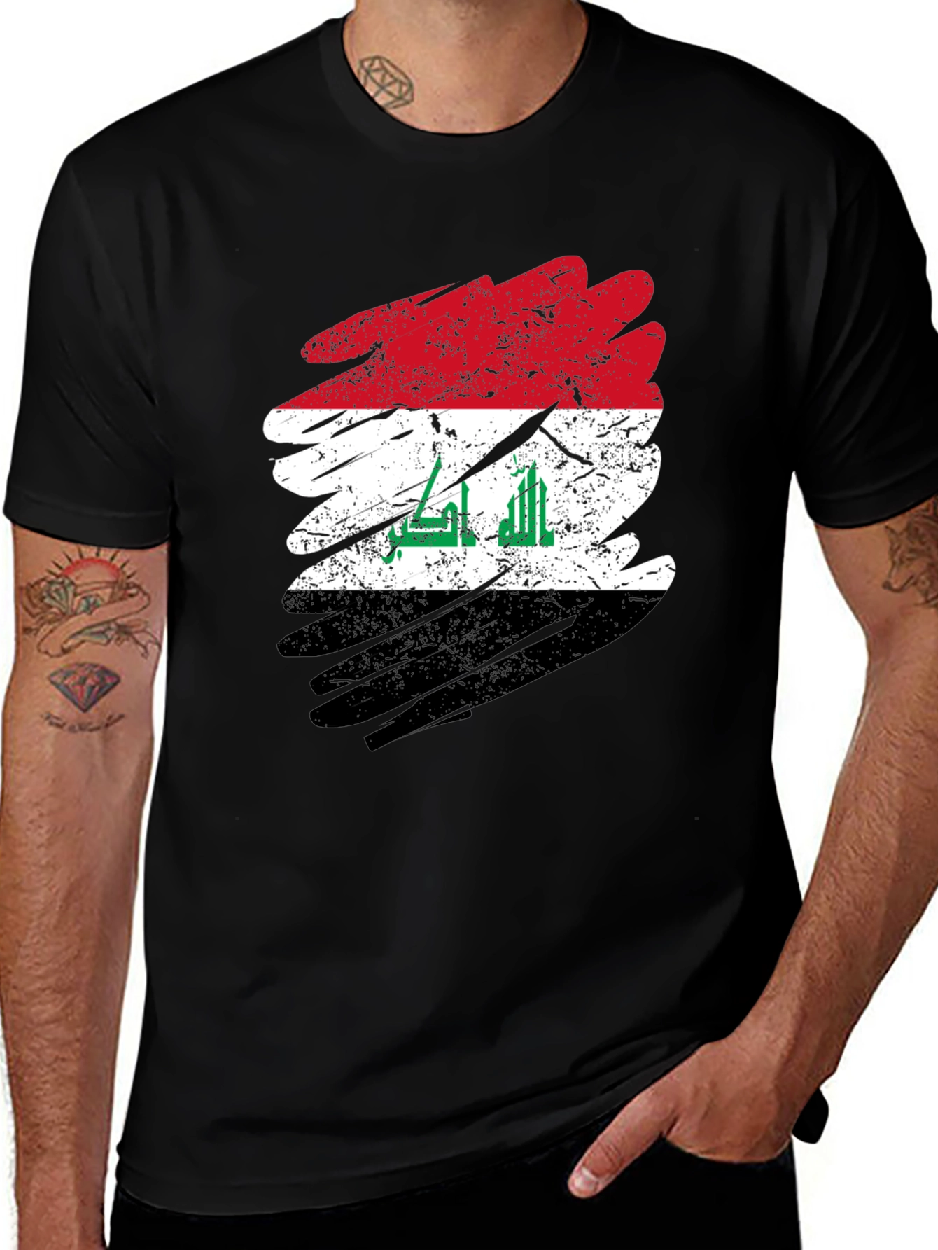 Iraq Flag Distressed T-Shirt