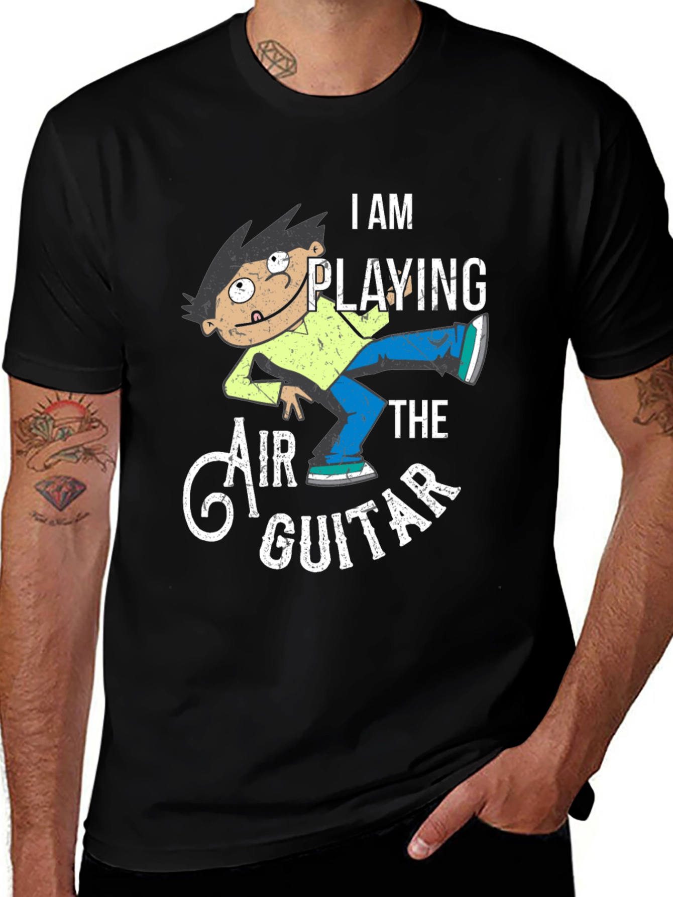 Variant 3 of Air Guitarist Graphic Tee - Funny Musician T-Shirt