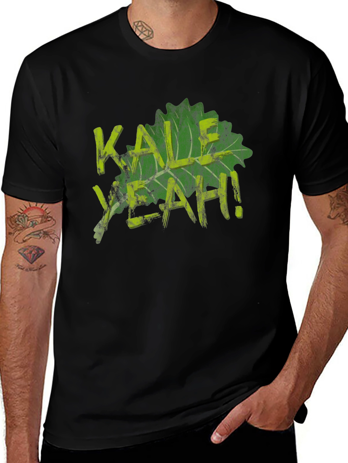 Variant 16 of Kale Yeah! Graphic Tee - Black Cotton T-Shirt
