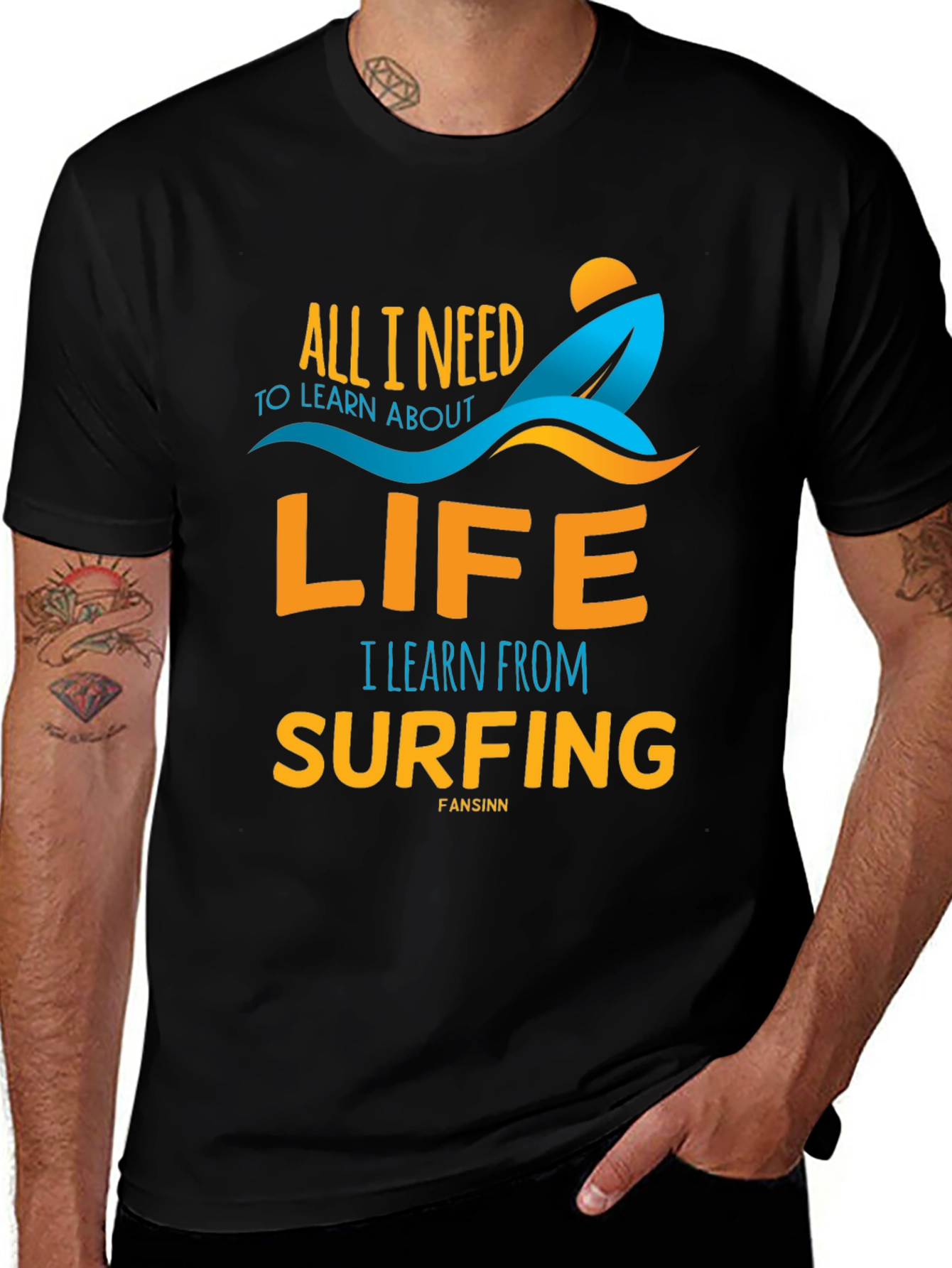 Variant 7 of Surfing Life T-Shirt: Learn from the Waves