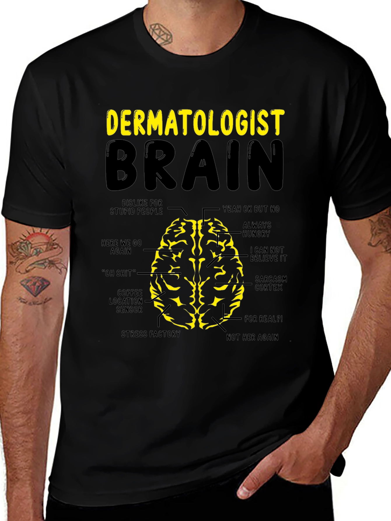 Variant 30 of Dermatologist Brain T-Shirt - Humorous Tee
