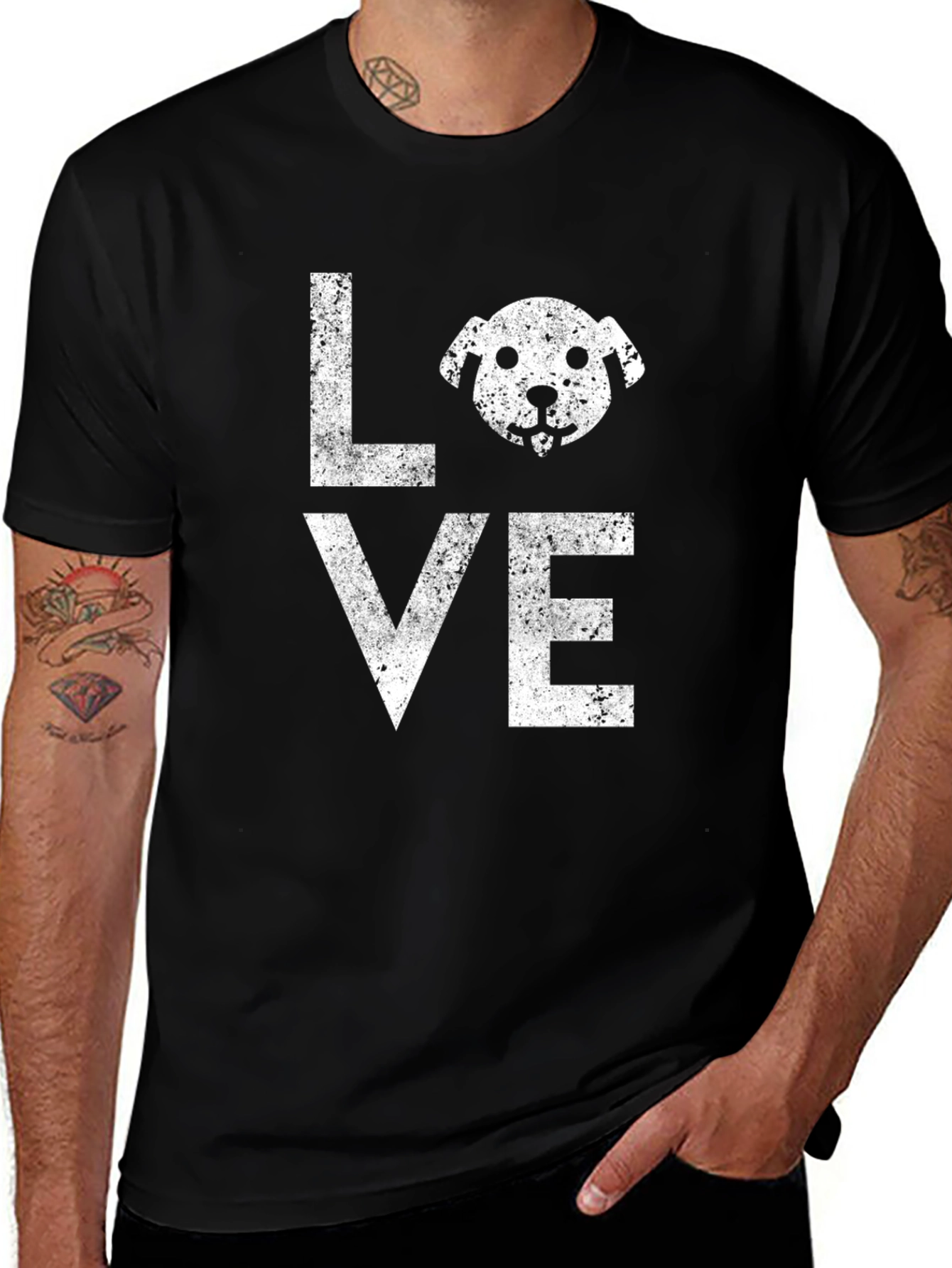 Variant 22 of Dog Love Graphic Tee - Distressed Print
