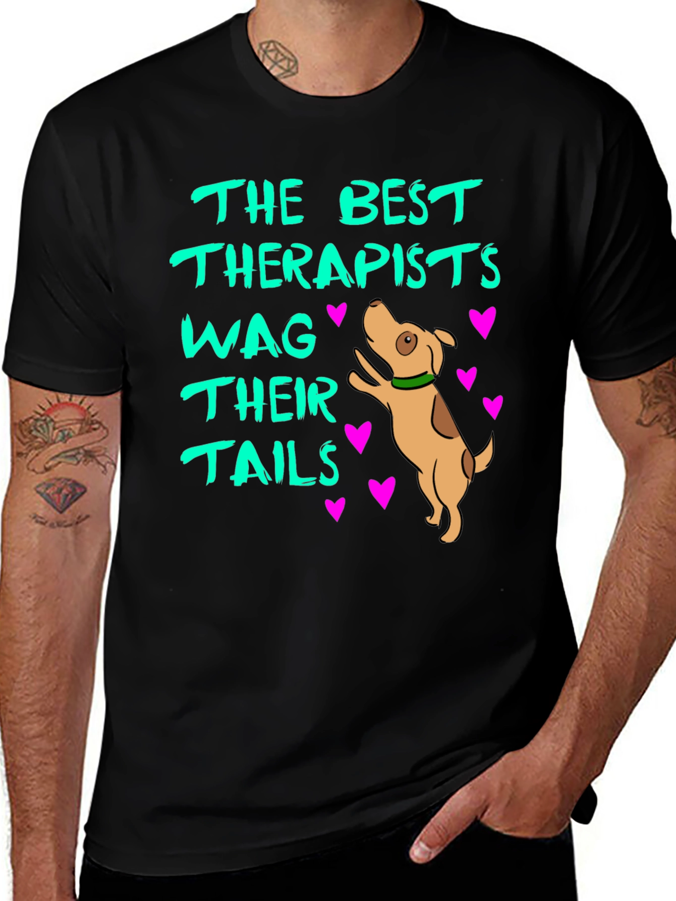 Dog Lover T-Shirt - Best Therapists Wag Their Tails