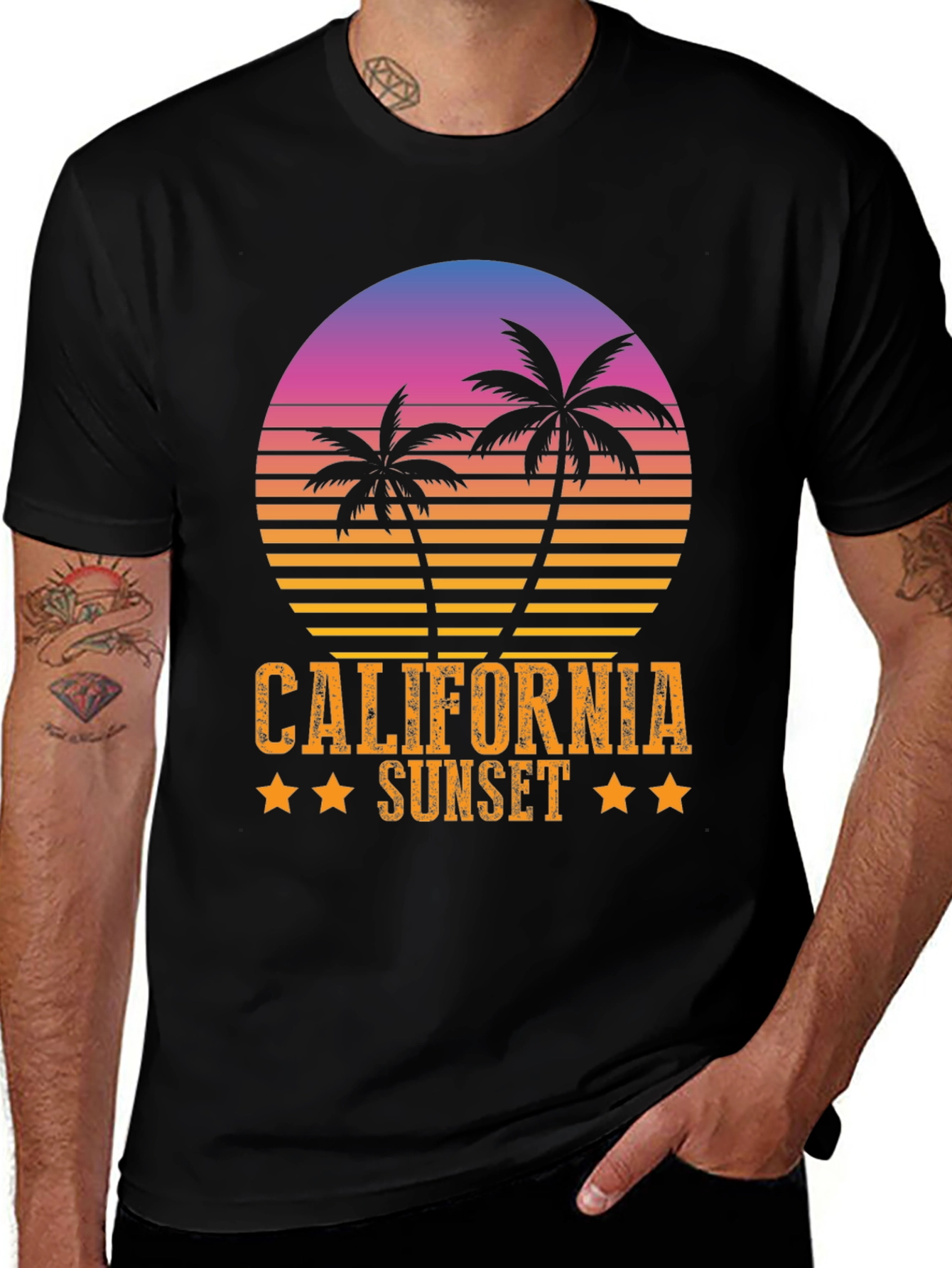 Variant 21 of California Sunset Graphic Tee - Black