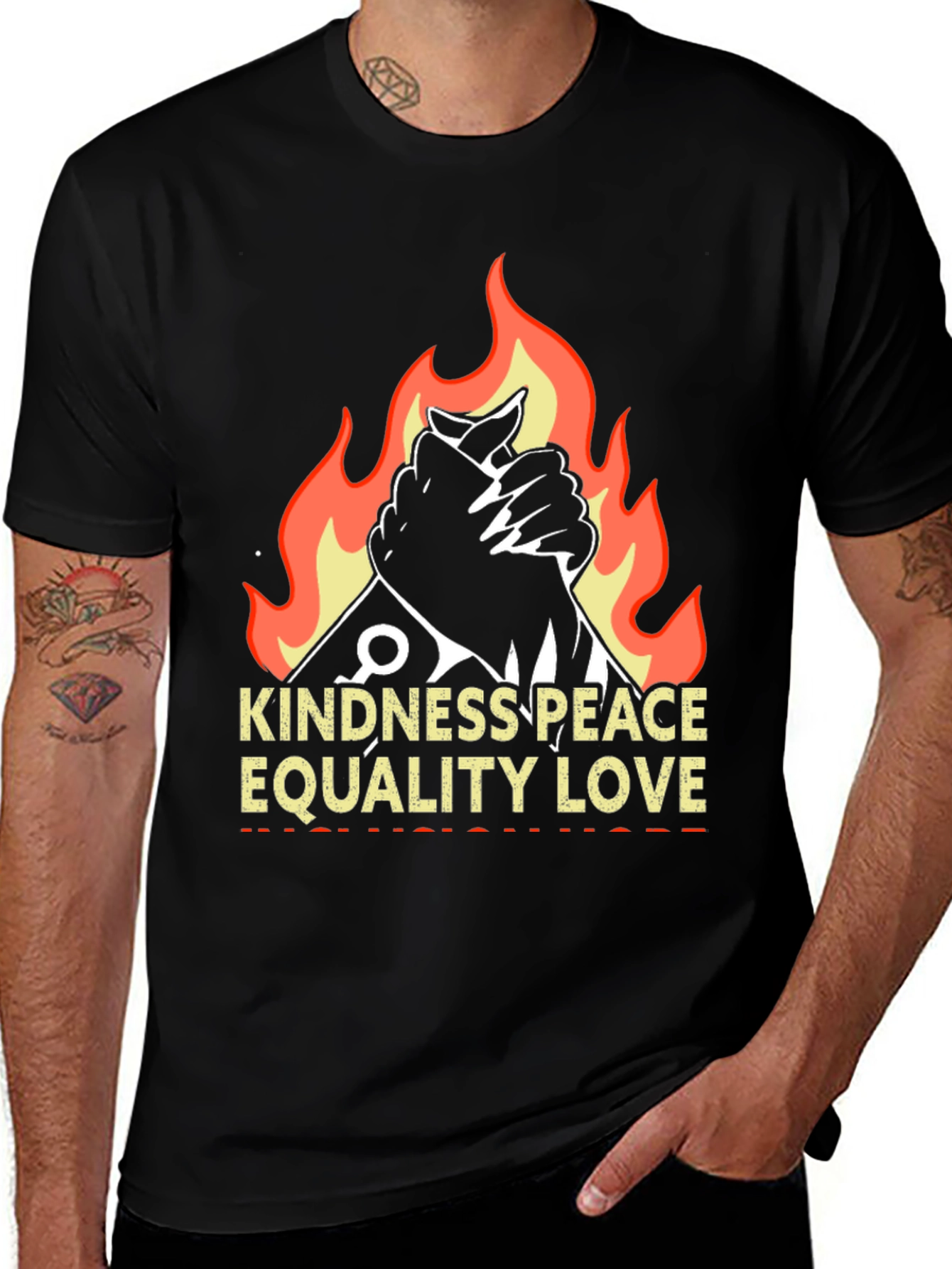 Variant 24 of Kindness, Peace, Love Graphic T-Shirt