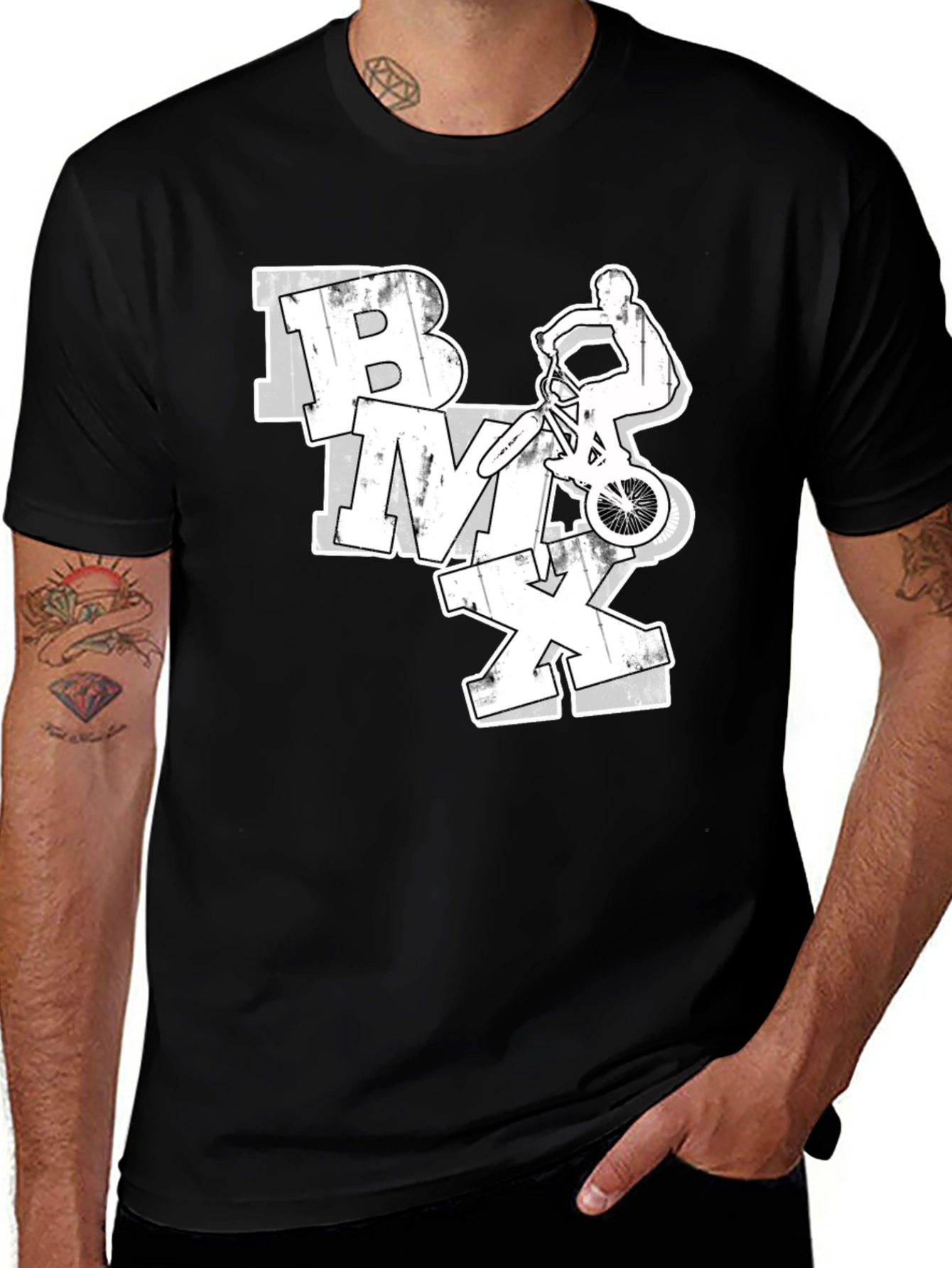 Variant 30 of BMX Rider Graphic Tee - Black Casual Shirt