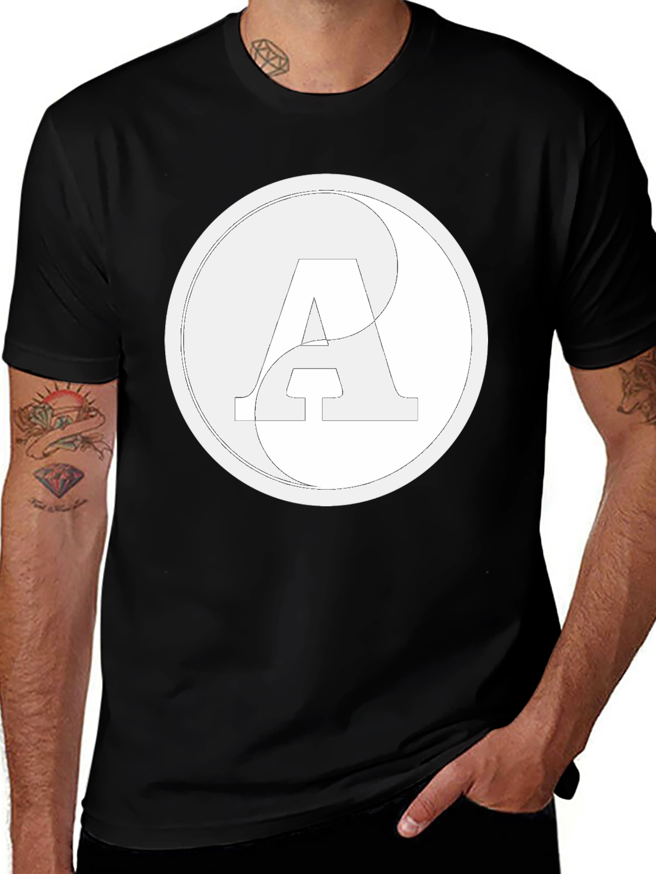 Yin Yang Letter A Graphic Tee - Soft Cotton Blend