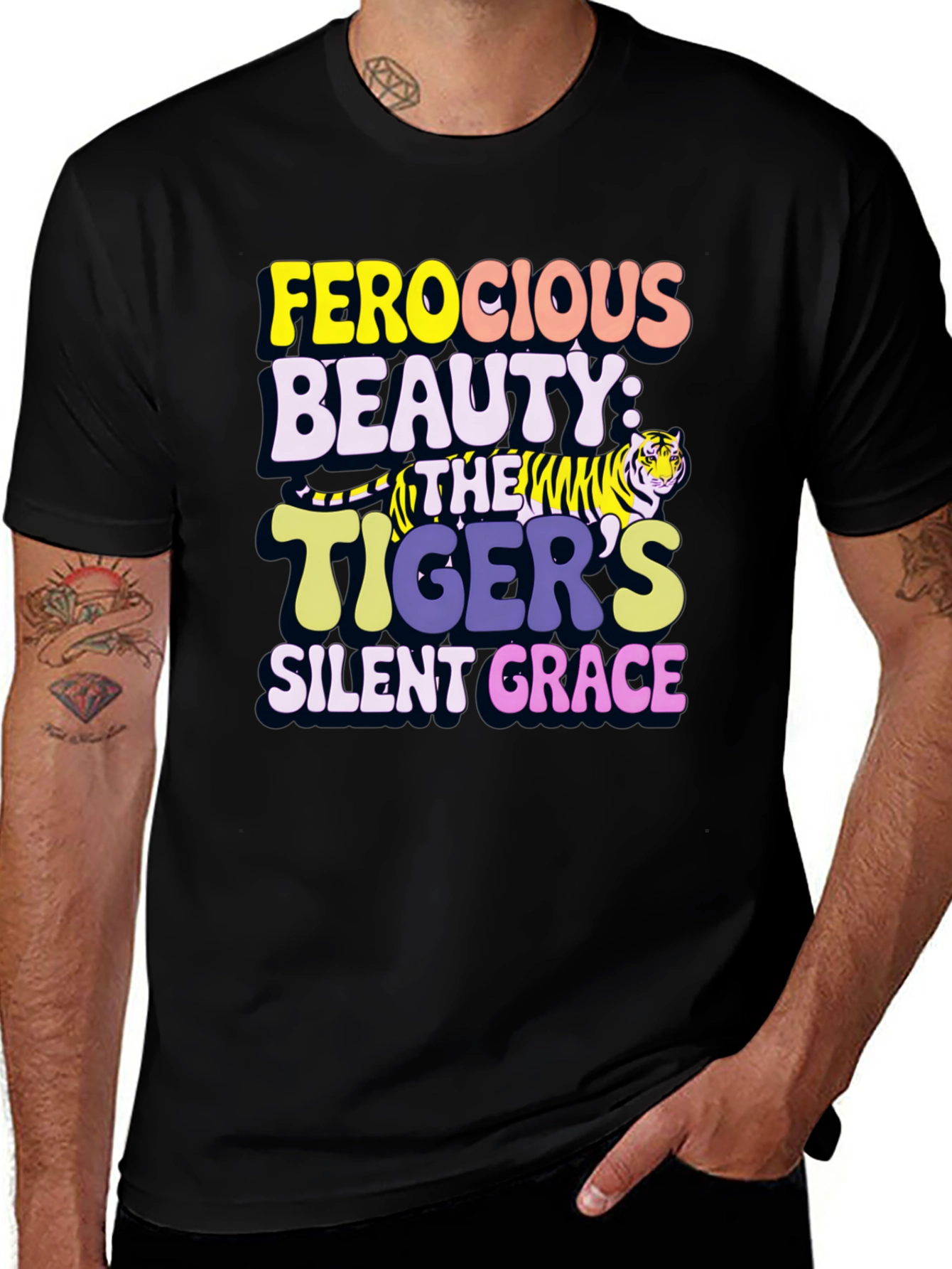 Variant 28 of Ferocious Beauty Tiger Graphic Tee