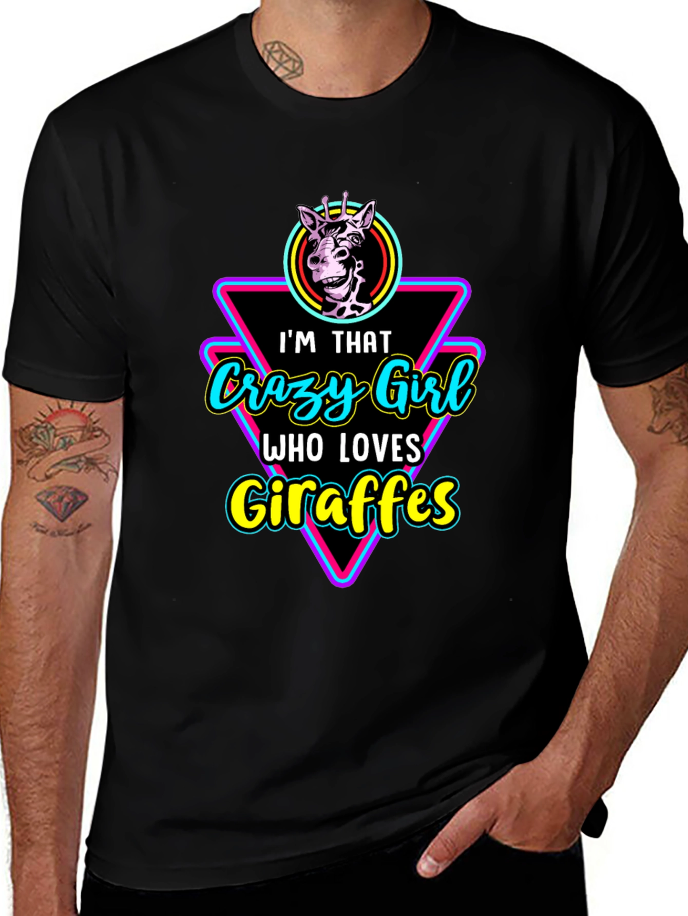 Variant 3 of Crazy Giraffe Girl Graphic T-Shirt