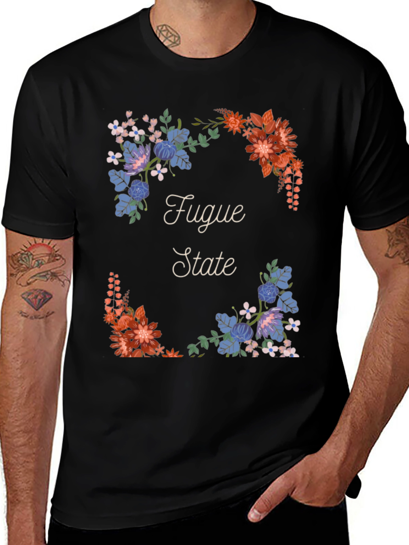 Variant 2 of Fugue State Floral Graphic T-Shirt
