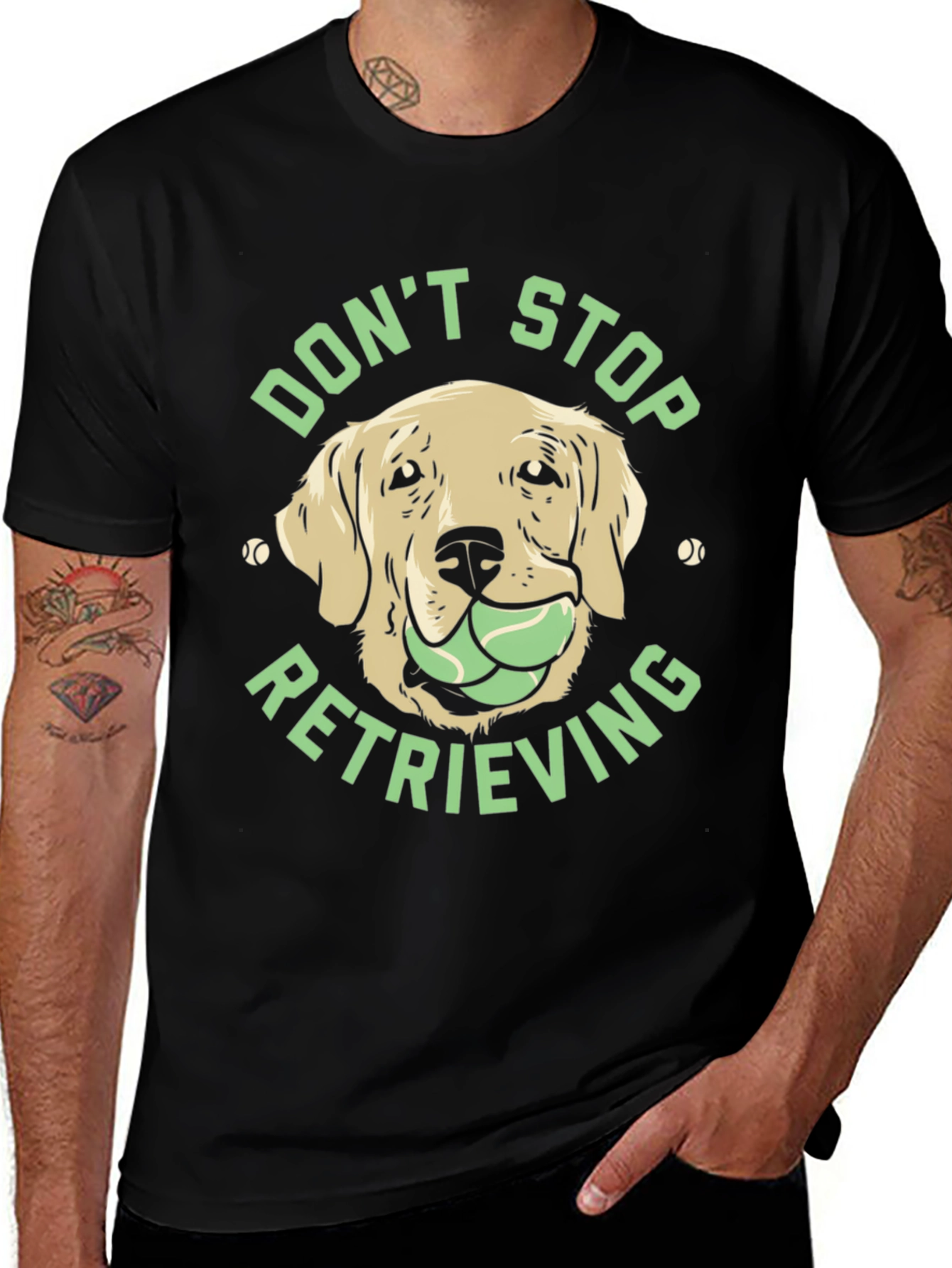 Variant 5 of Dog Retriever Graphic Tee - Don't Stop Retrieving