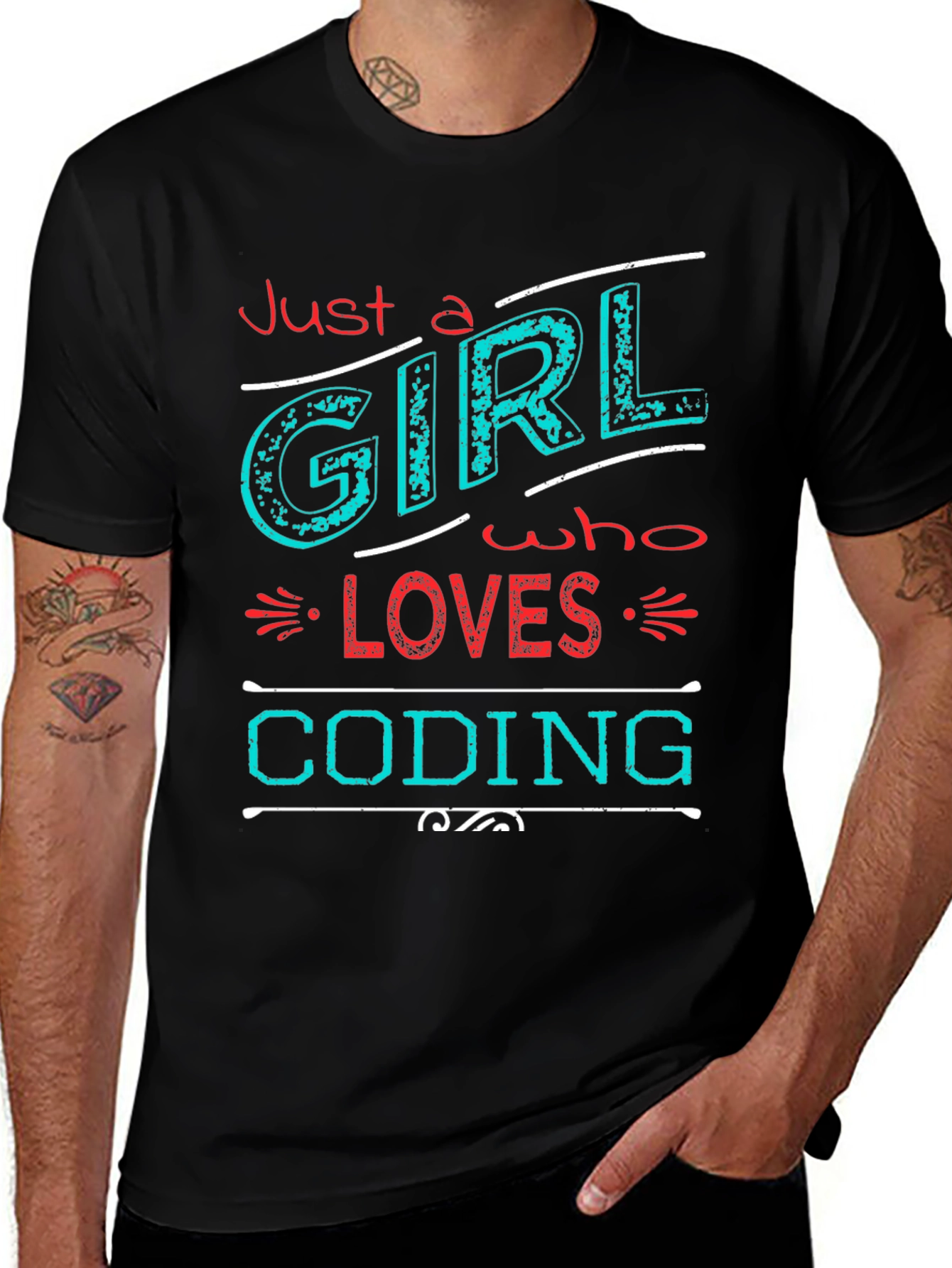 Variant 16 of Just a Girl Who Loves Coding T-Shirt