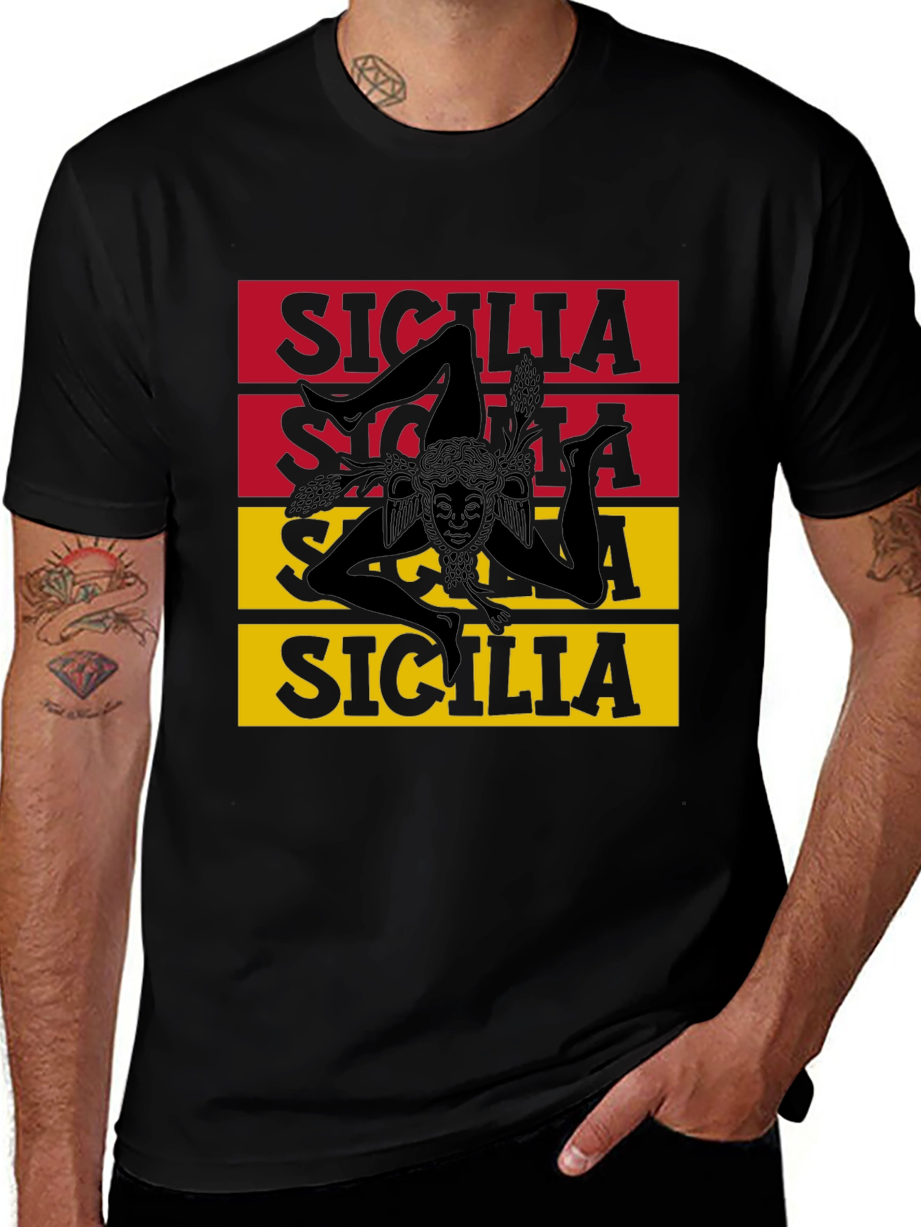 Sicilia Trinacria T-Shirt - Unique Sicilian Pride Tee