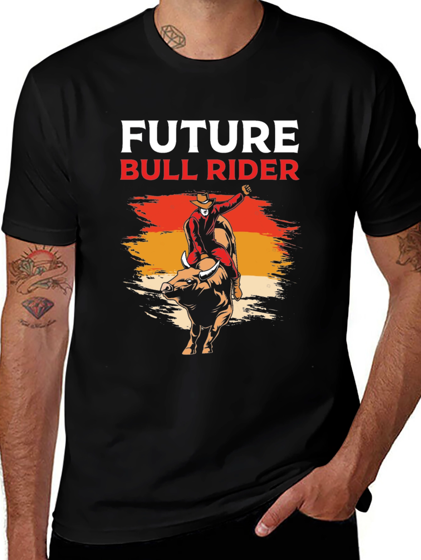 Variant 4 of Future Bull Rider Graphic Tee - Black