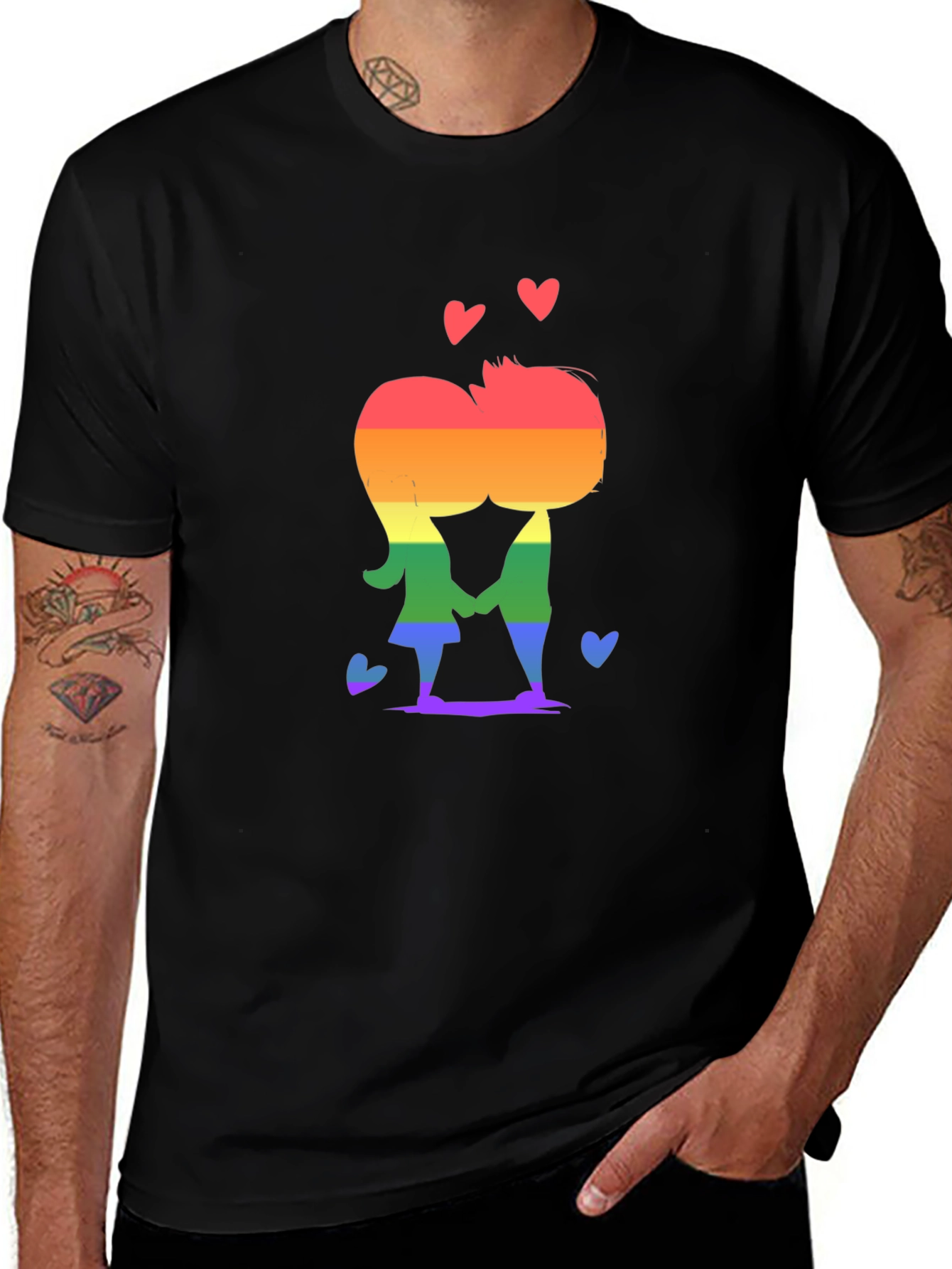 LGBT Rainbow Kissing Pair Tee