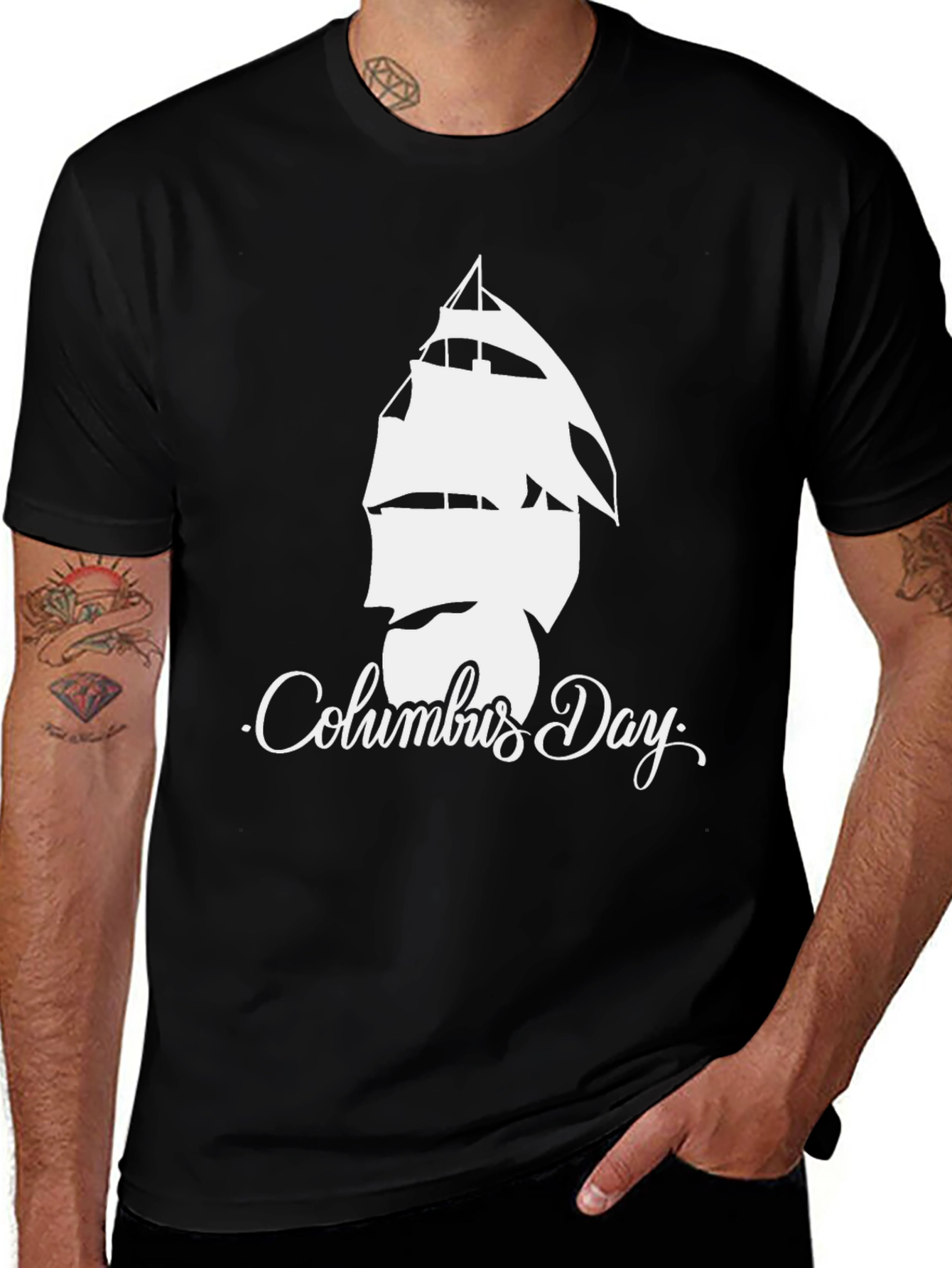Columbus Day Sailboat Graphic Tee