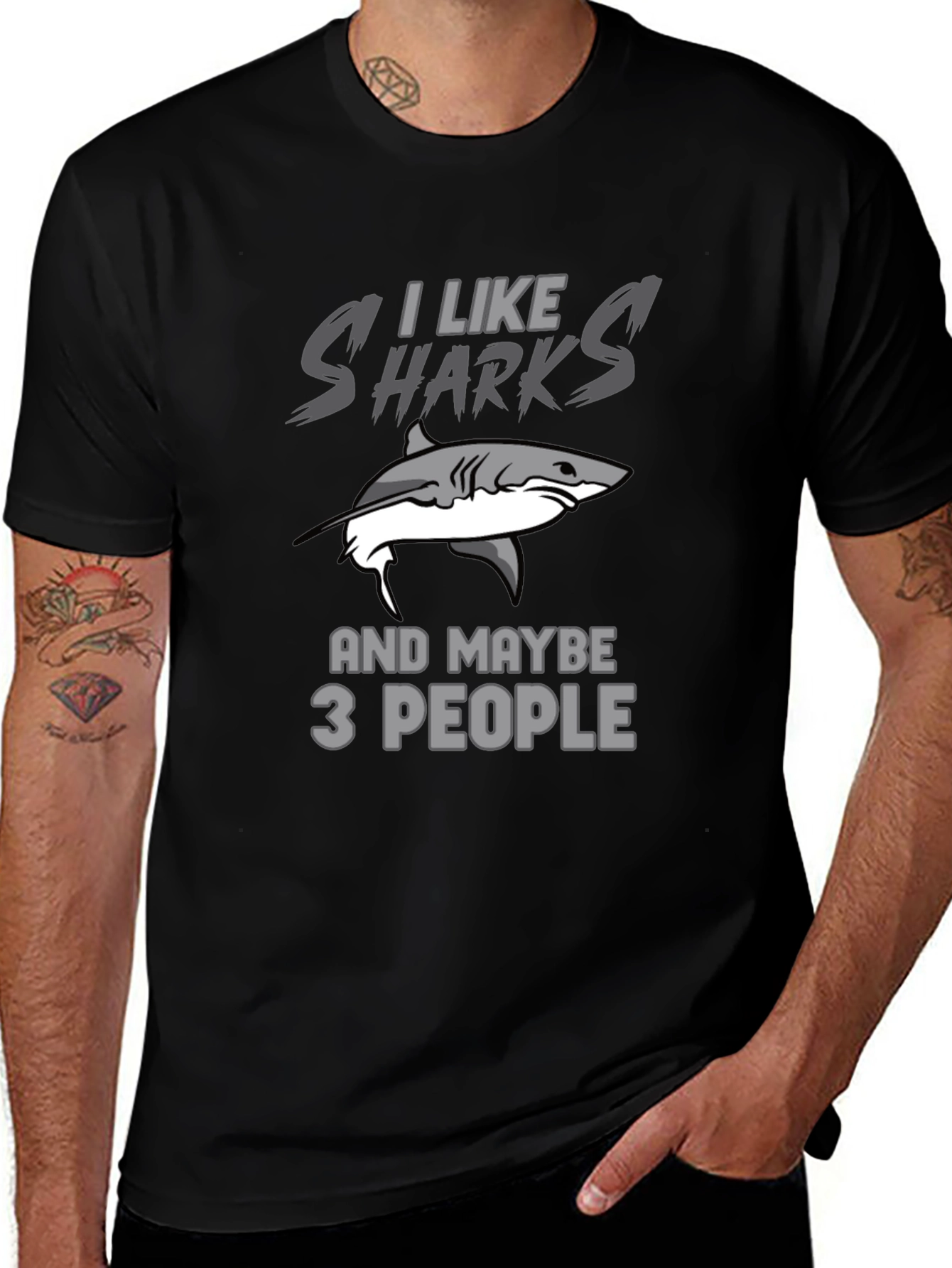 I Like Sharks T-Shirt Funny Shark Lover Gift
