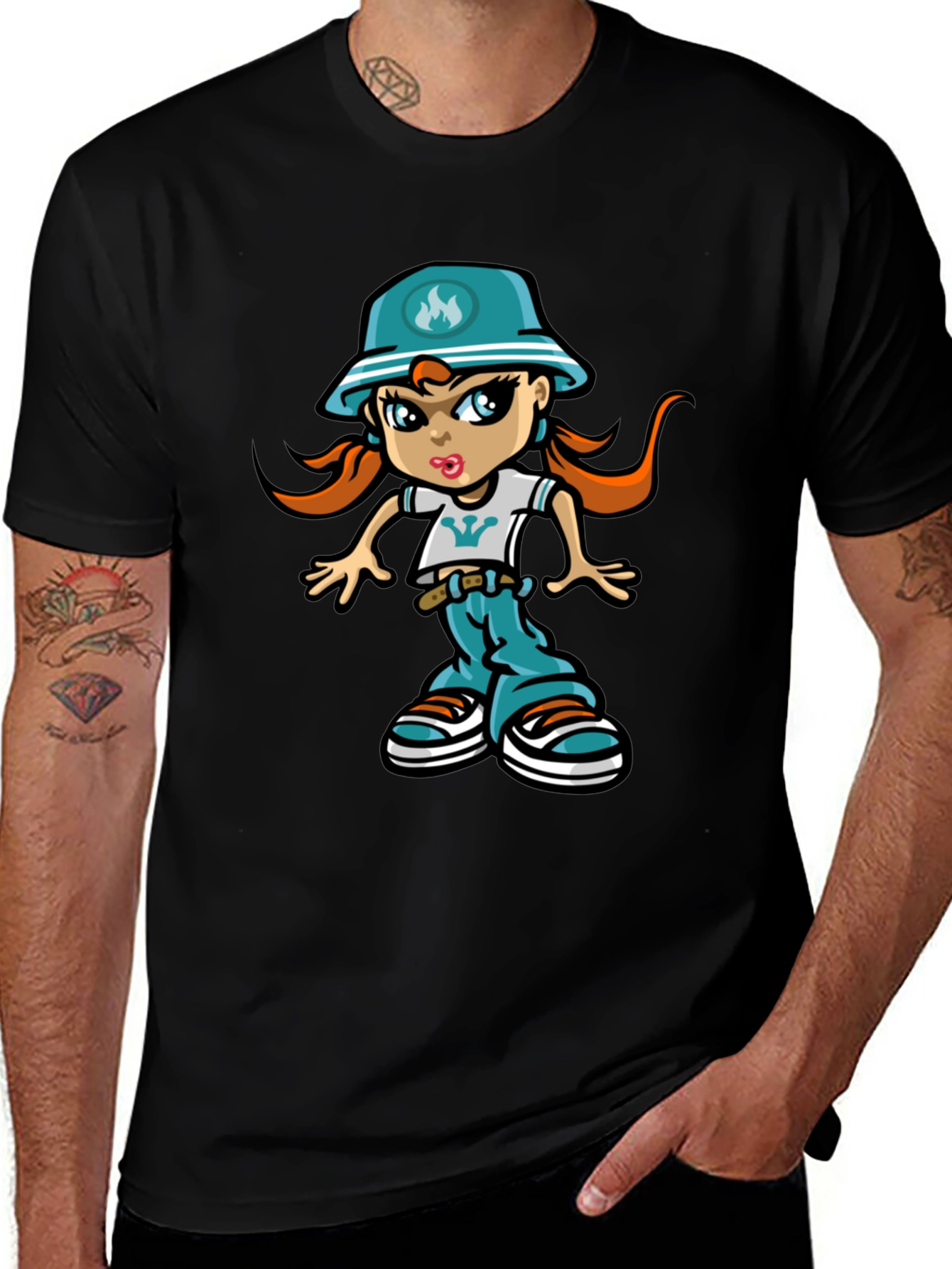 Variant 13 of Cartoon Girl Graphic T-Shirt - Street Style