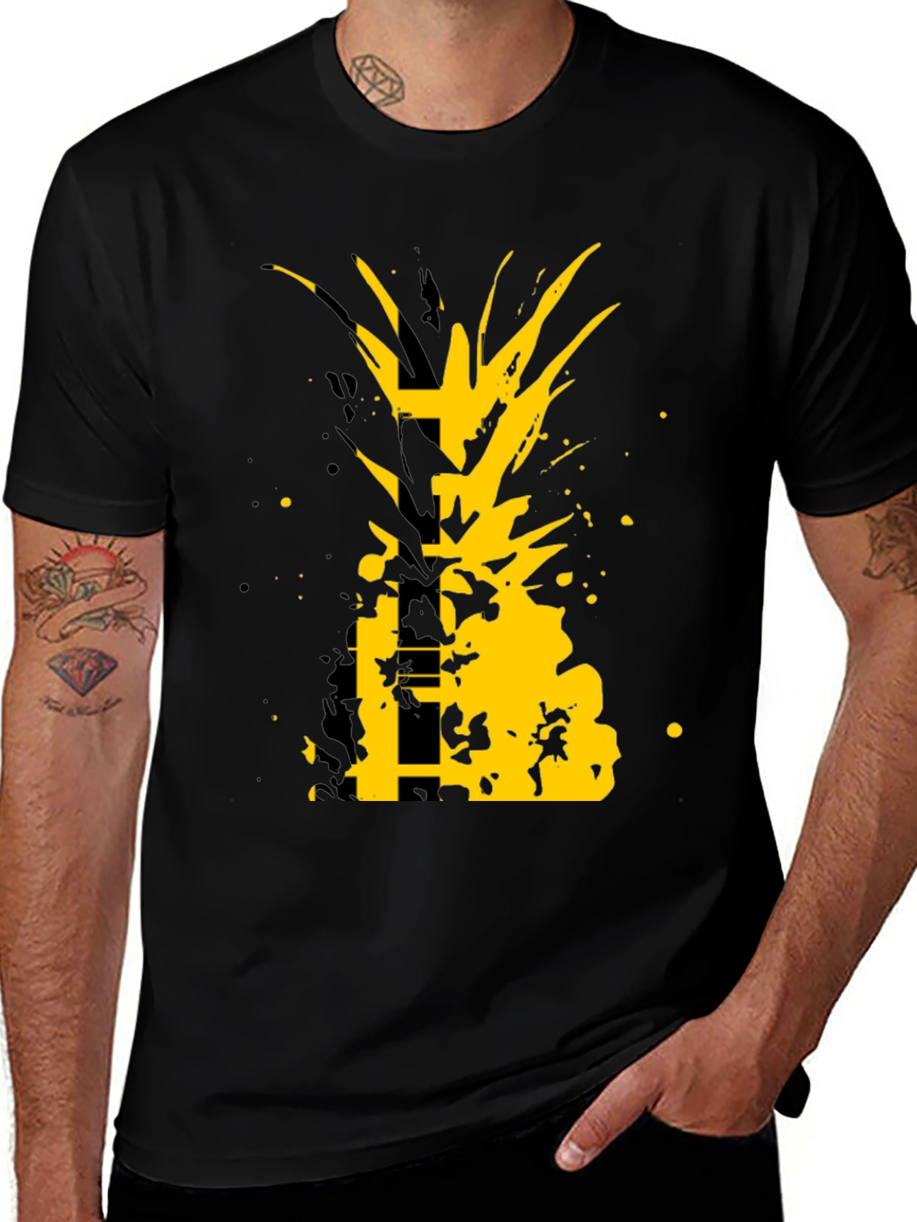 Variant 29 of Black Pineapple Splash Graphic Tee
