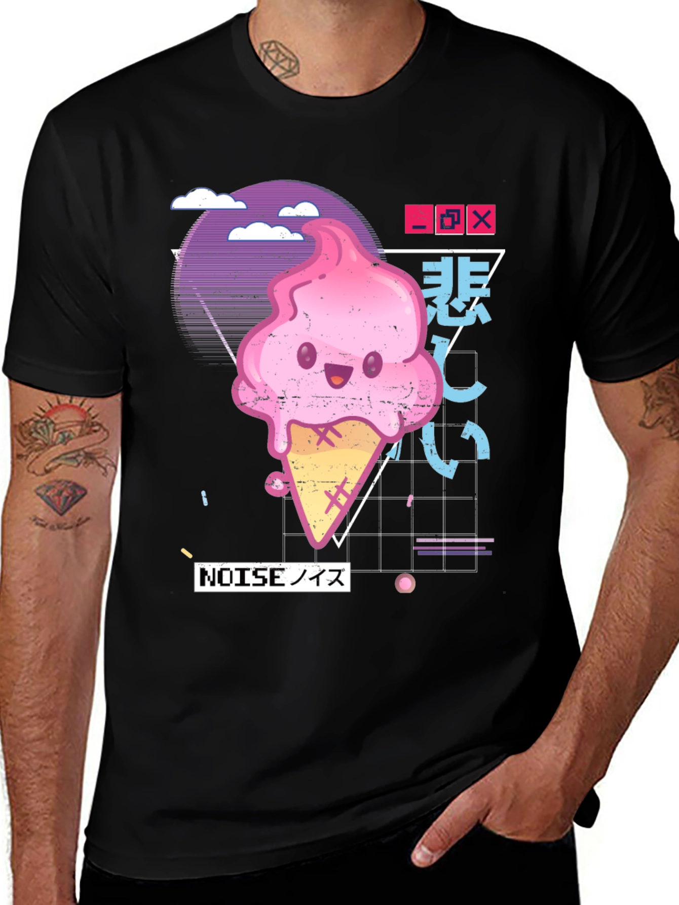 Variant 12 of Kawaii Ice Cream Cone Graphic Tee