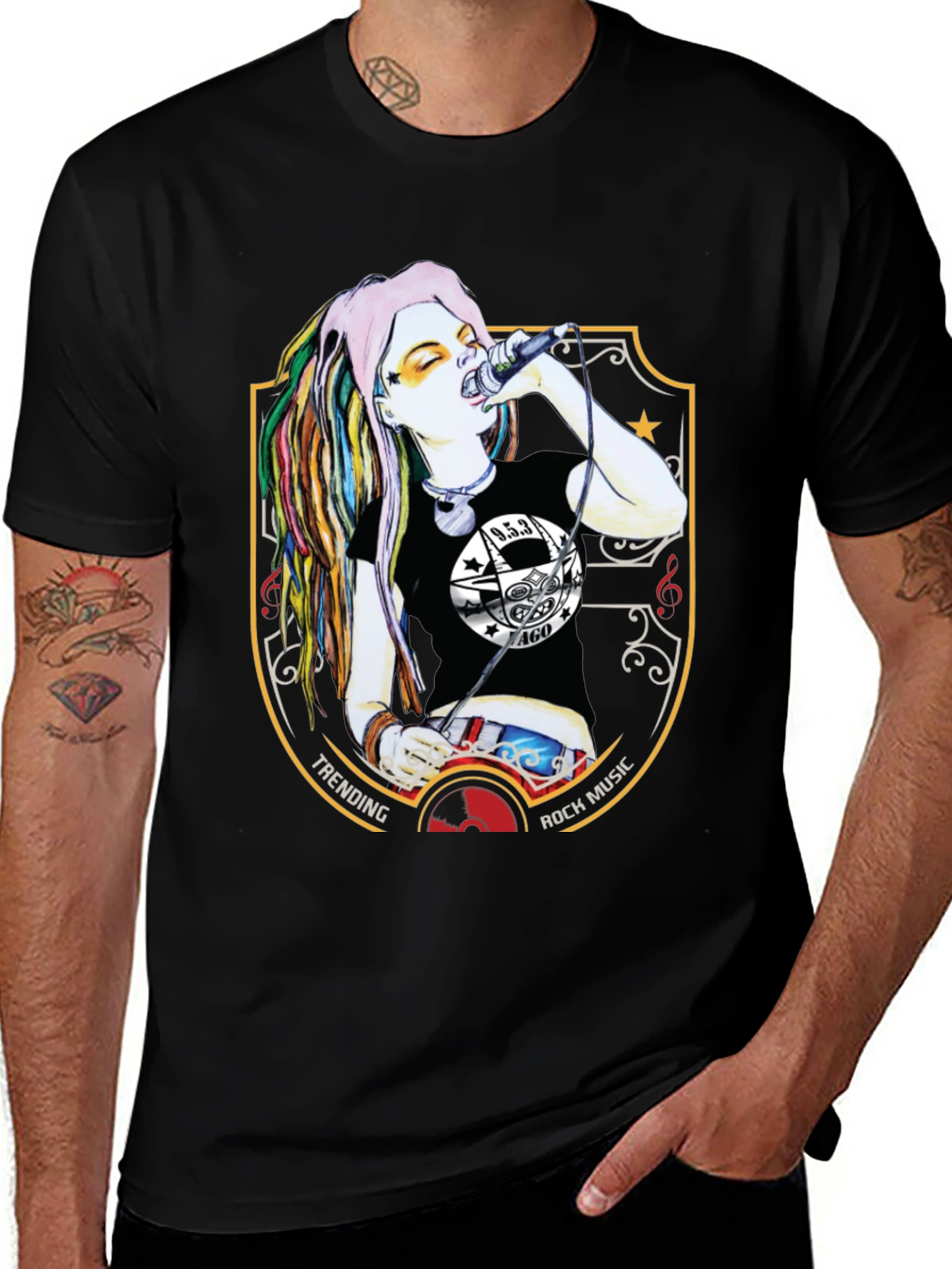 Variant 3 of Trending Rock Music Graphic Tee - Cool Singer Design