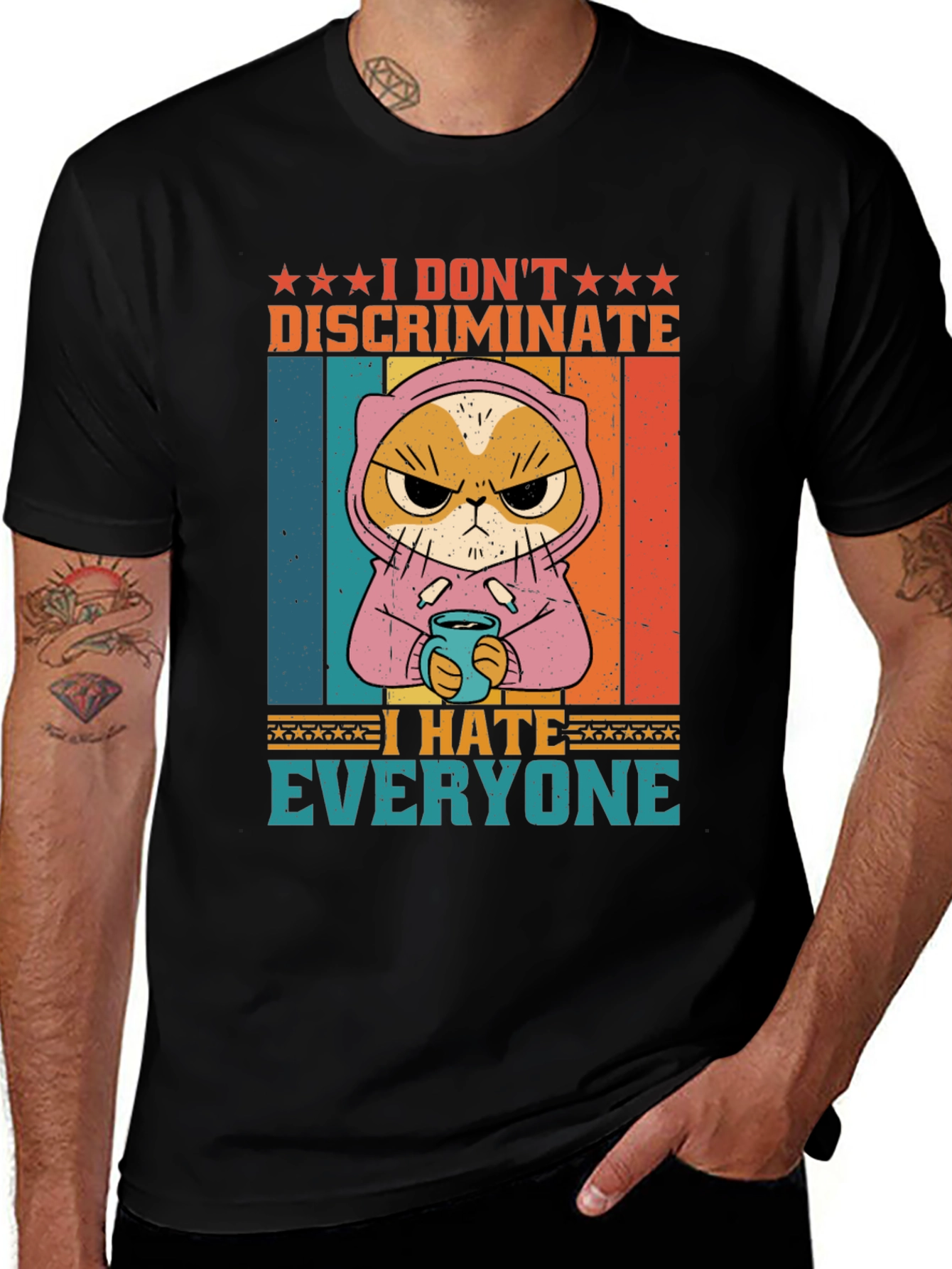 Variant 2 of I Don't Discriminate, I Hate Everyone T-Shirt