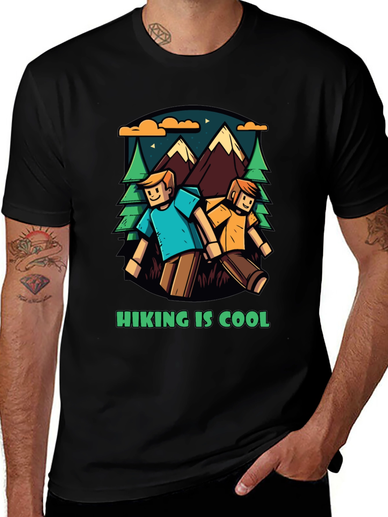 Black Hiking is Cool Graphic T-Shirt main image
