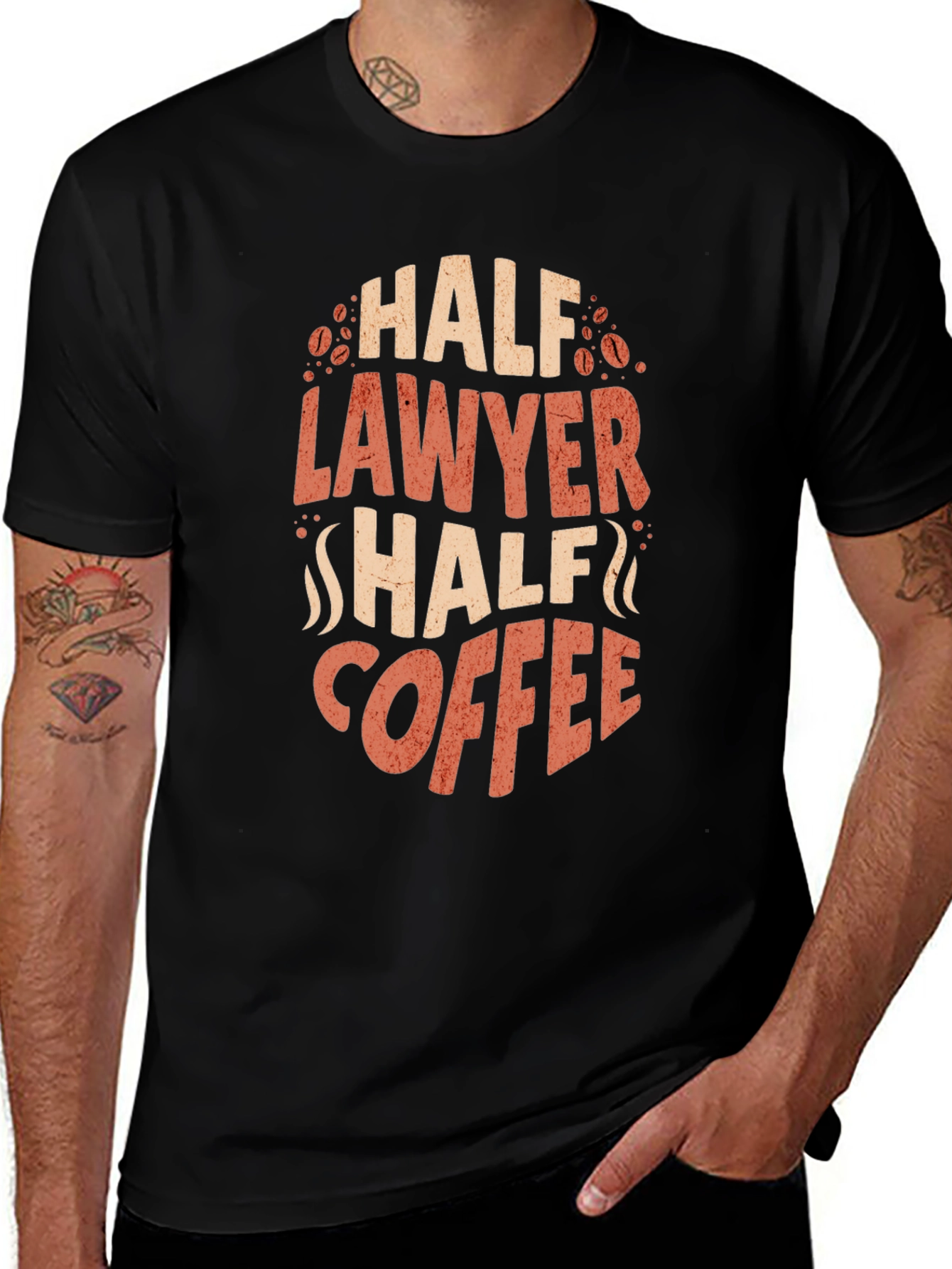Variant 21 of Half Lawyer Half Coffee Black T-Shirt