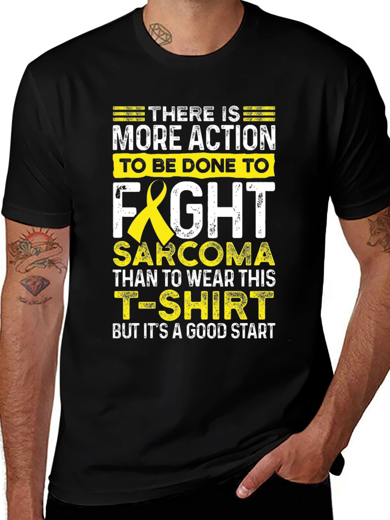 Variant 17 of Sarcoma Awareness T-Shirt: More Action to Fight!