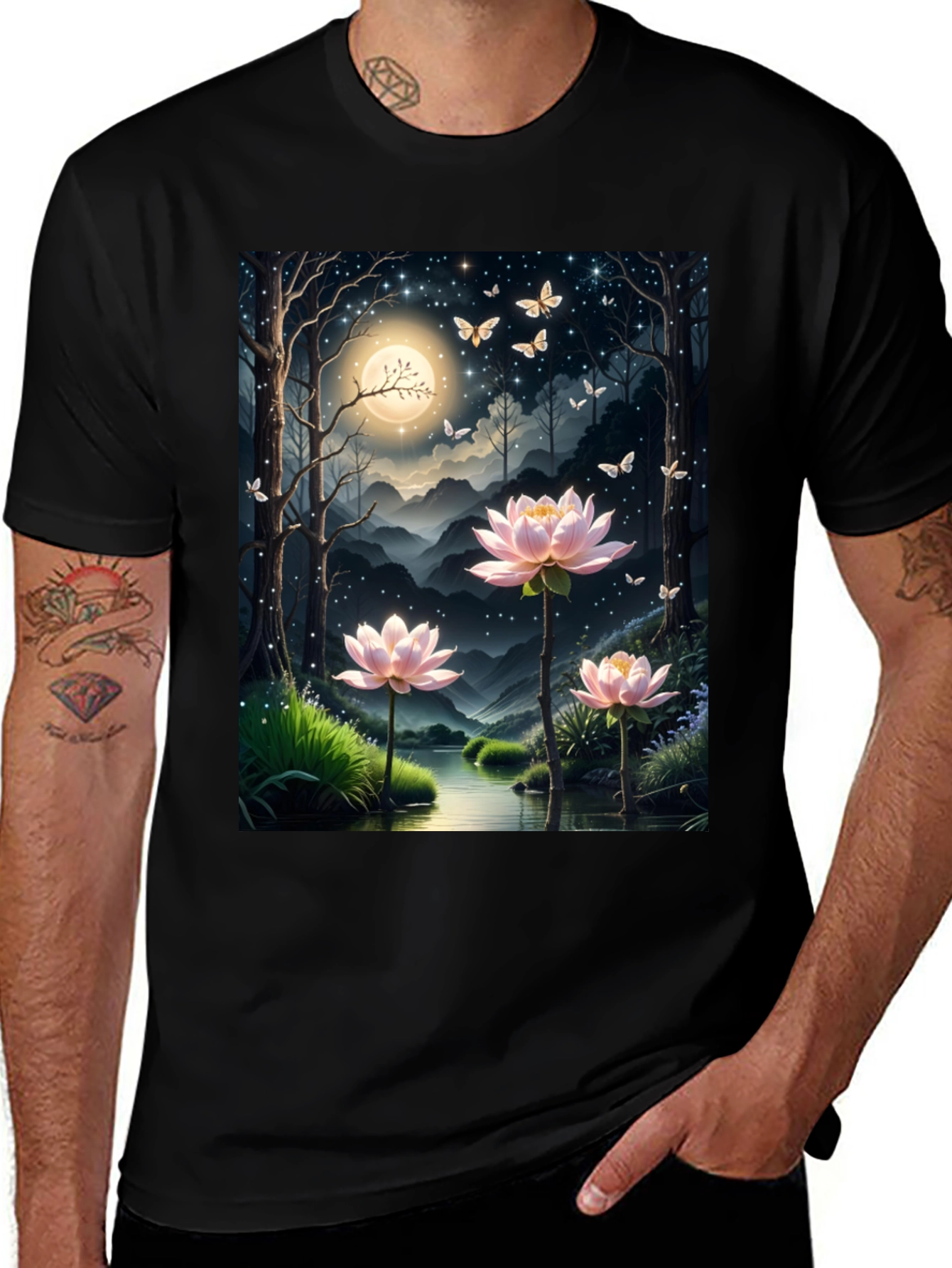 Variant 12 of Lotus Pond Graphic Tee