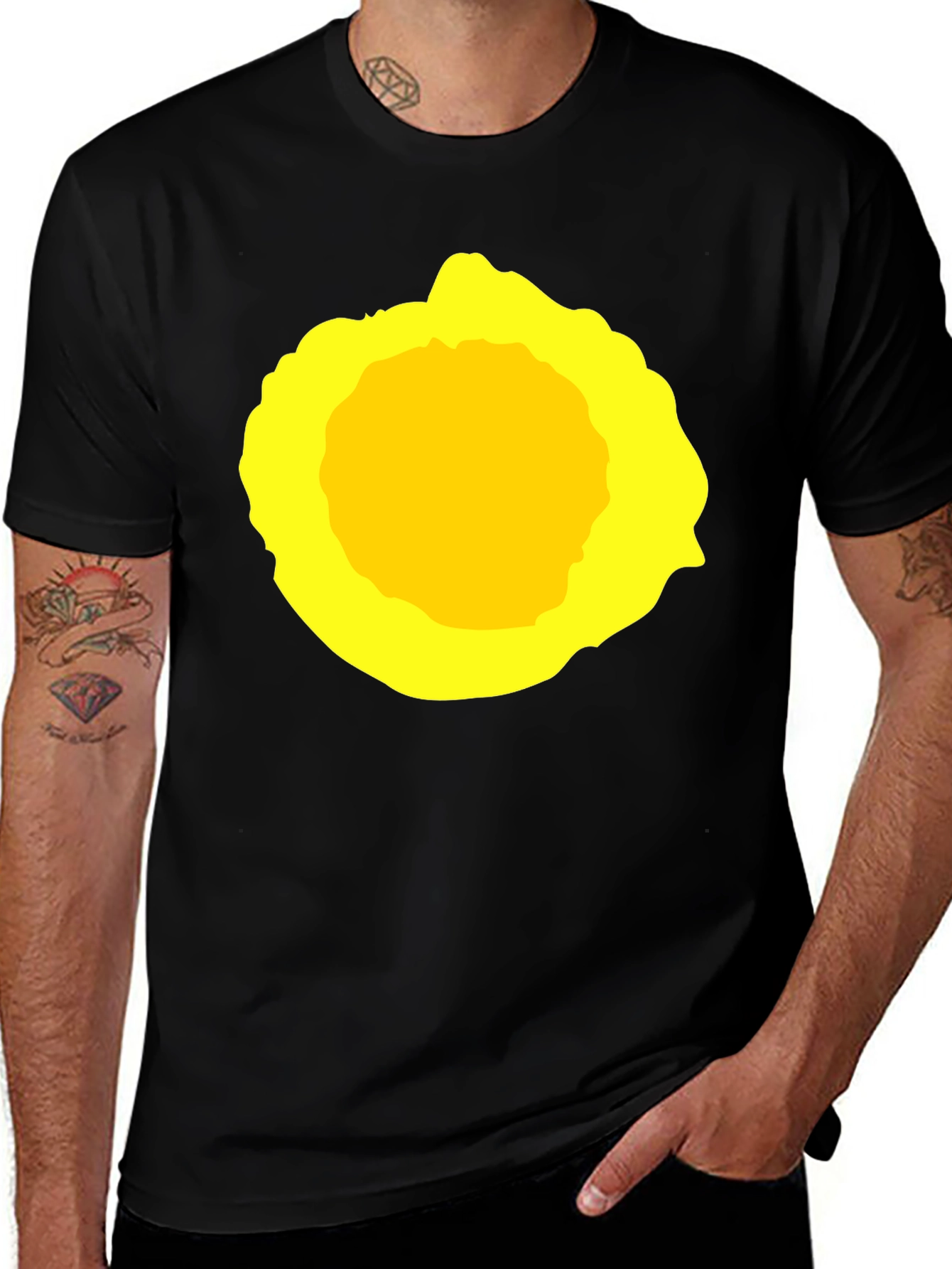 Variant 27 of Abstract Yellow Circle Graphic T-Shirt