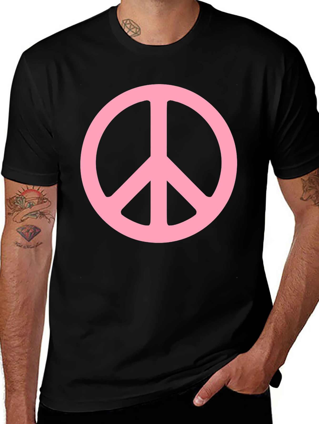 Variant 28 of Peace Sign Graphic T-Shirt - Black