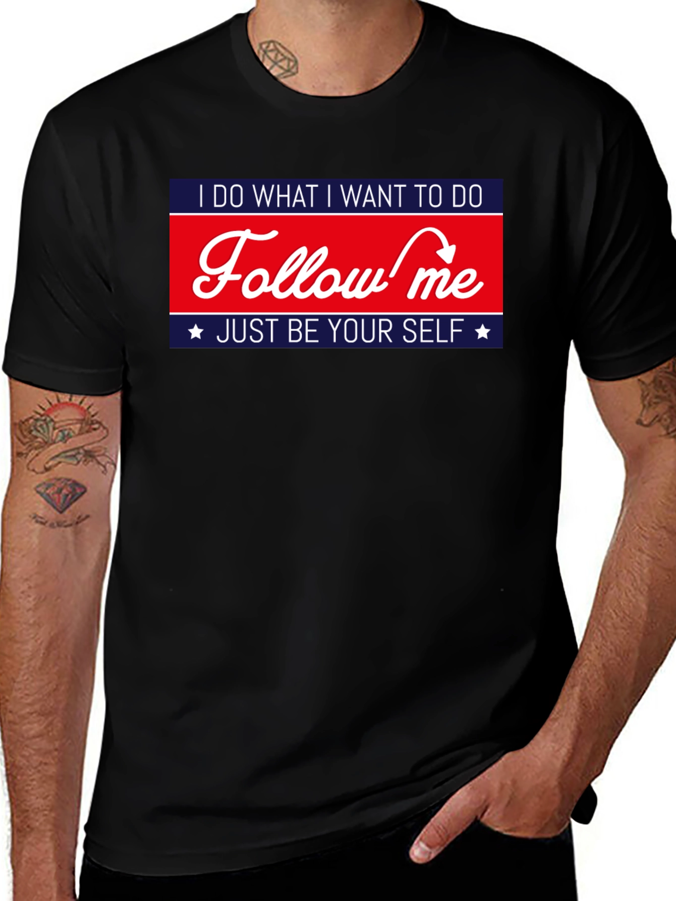 Variant 9 of Follow Me Graphic Tee - Be Yourself T-Shirt
