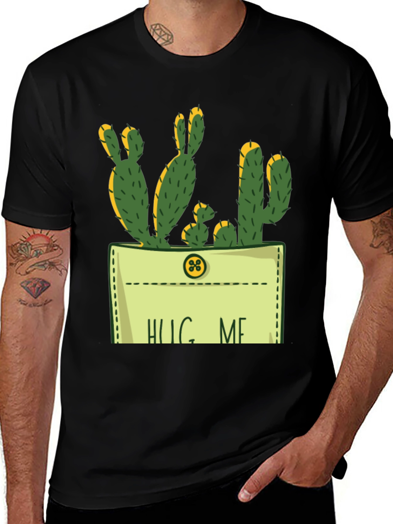 Variant 30 of Hug Me Cactus Graphic Tee - Unique Design