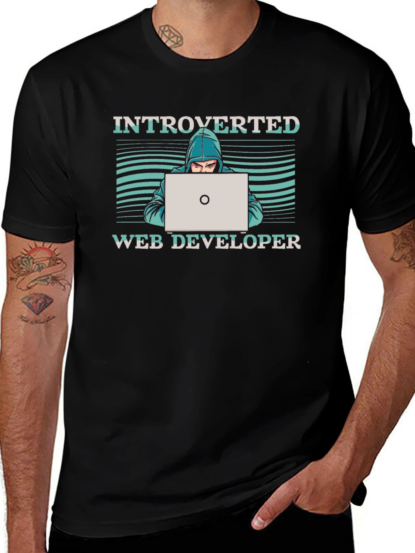 Variant 7 of Introverted Web Developer T-Shirt - Funny Coder Tee