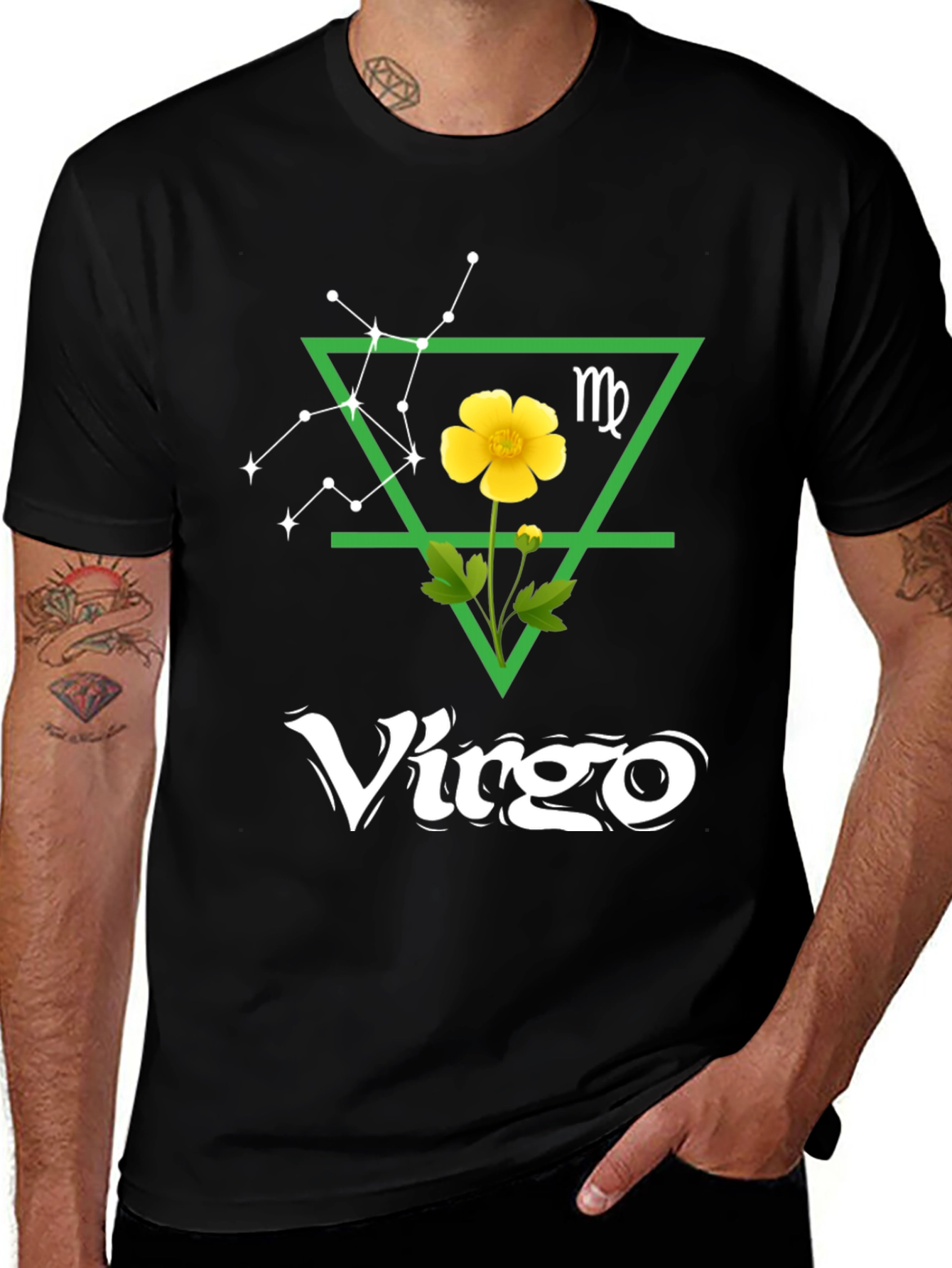 Virgo Zodiac T-Shirt - Black