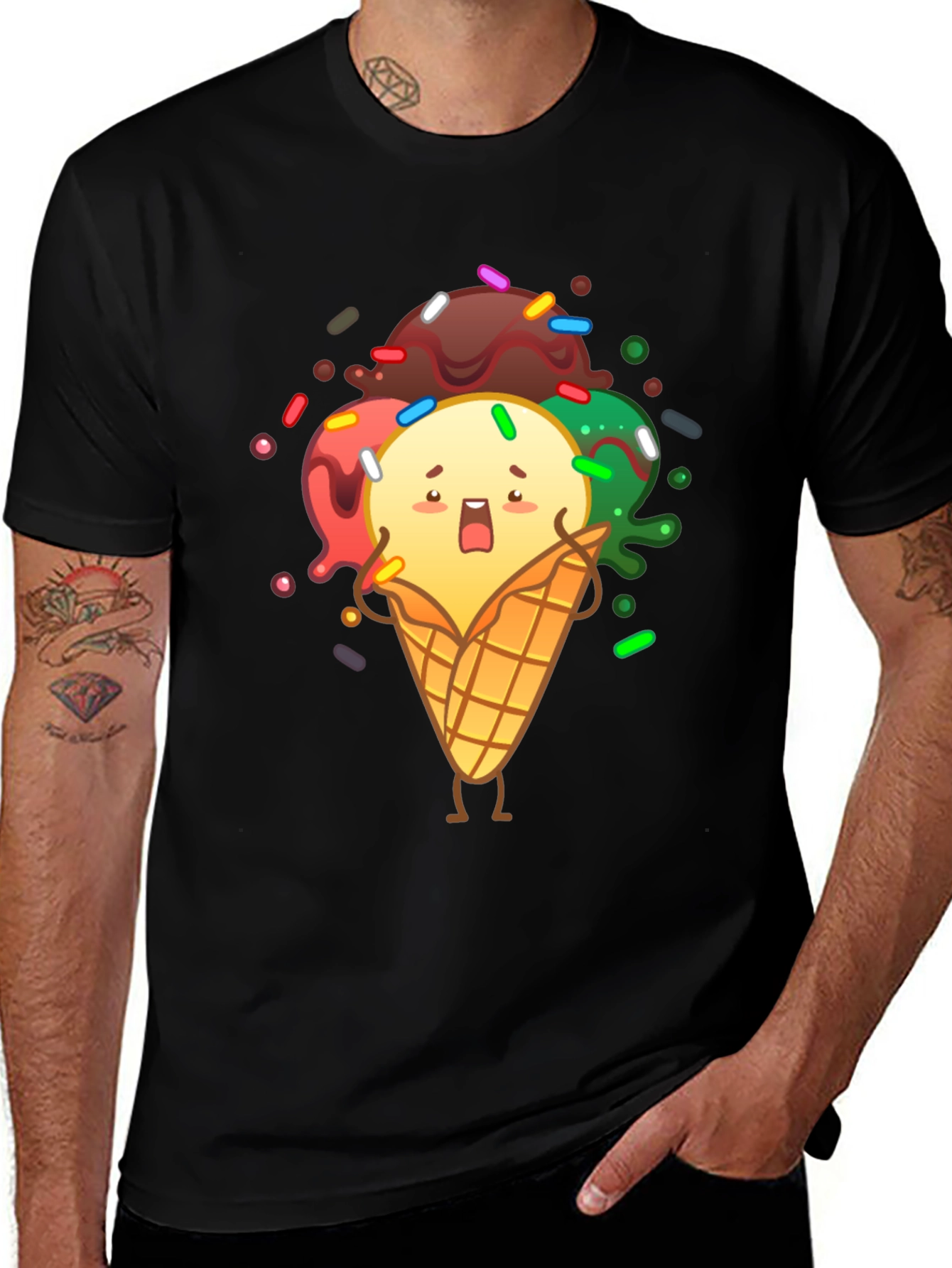 Variant 3 of Funny Ice Cream Graphic T-Shirt
