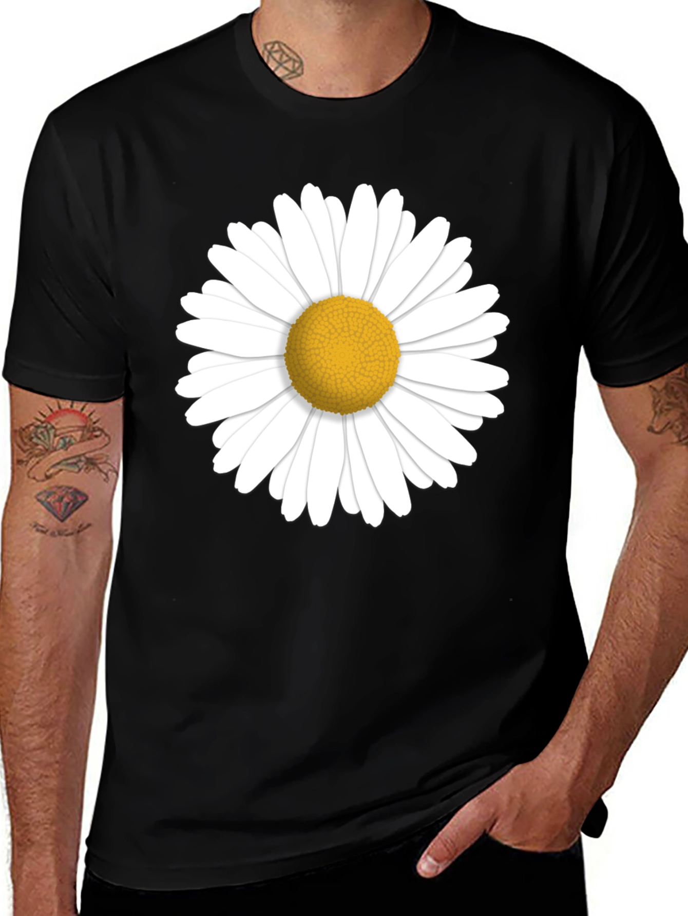 Variant 28 of Daisy Graphic Black T-Shirt