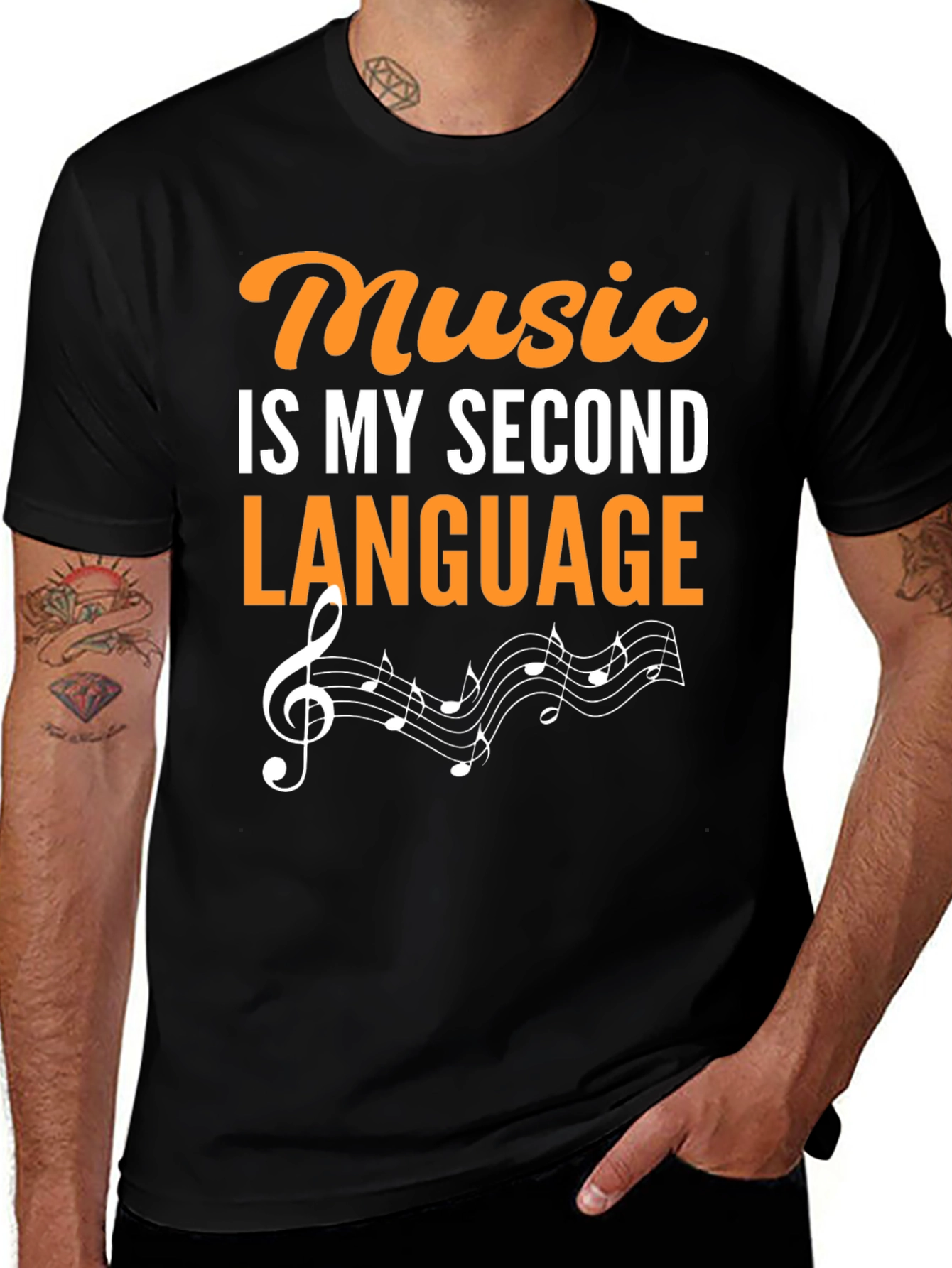 Variant 28 of Music Is My Second Language Graphic Tee