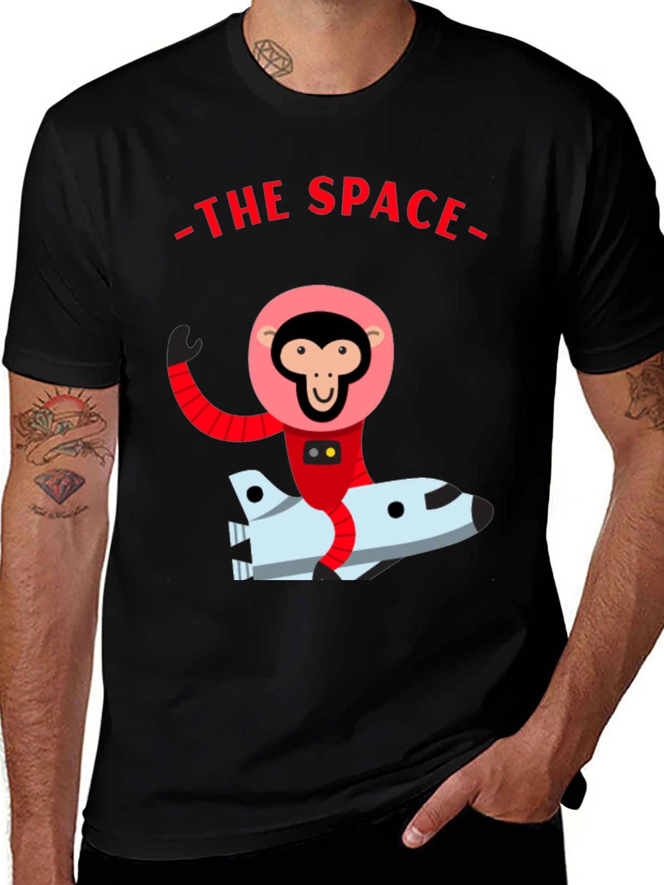 Variant 3 of Monkey Astronaut Graphic T-Shirt - Space Adventure