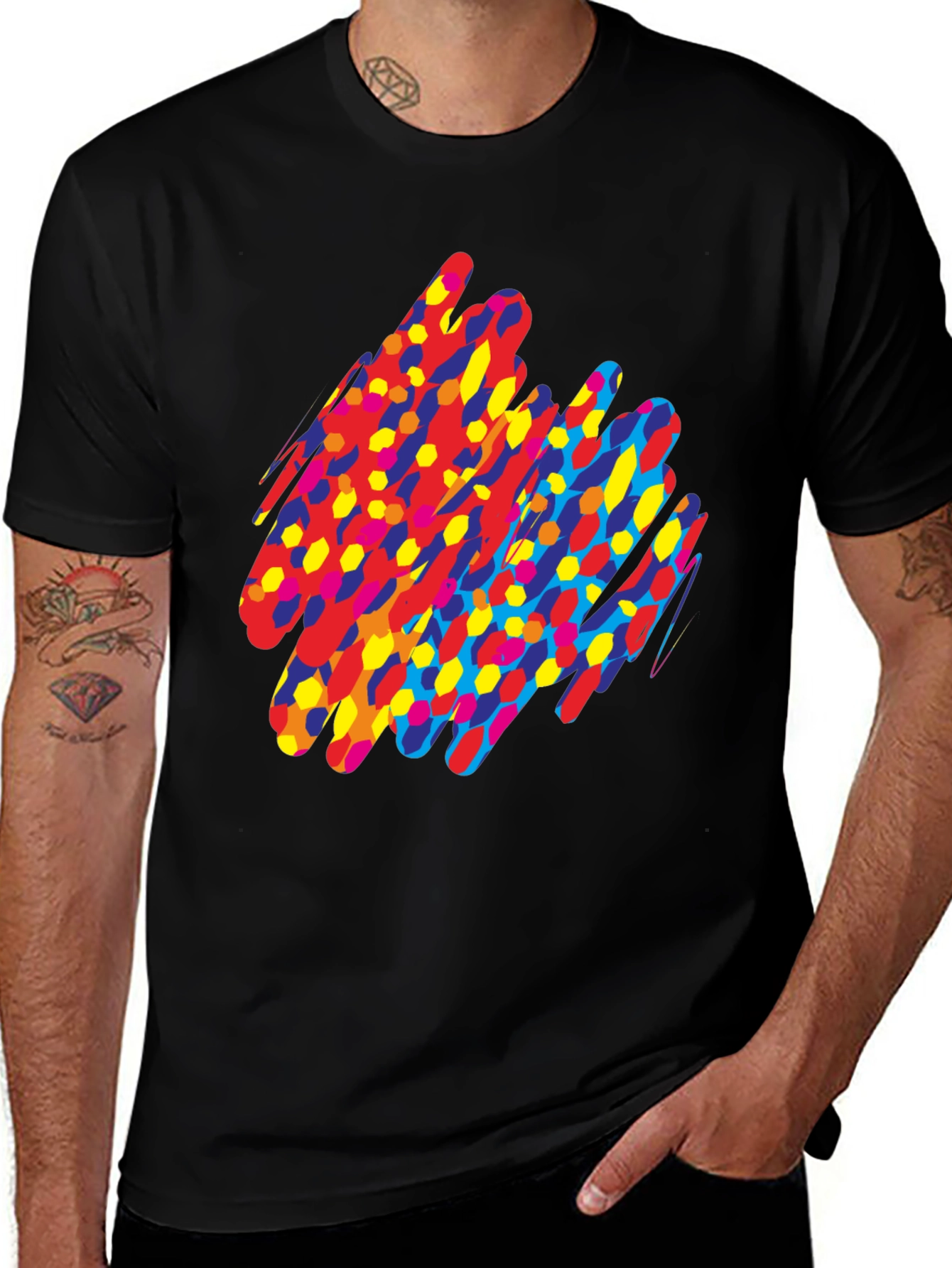 Variant 2 of Abstract Graphic Print Black T-Shirt