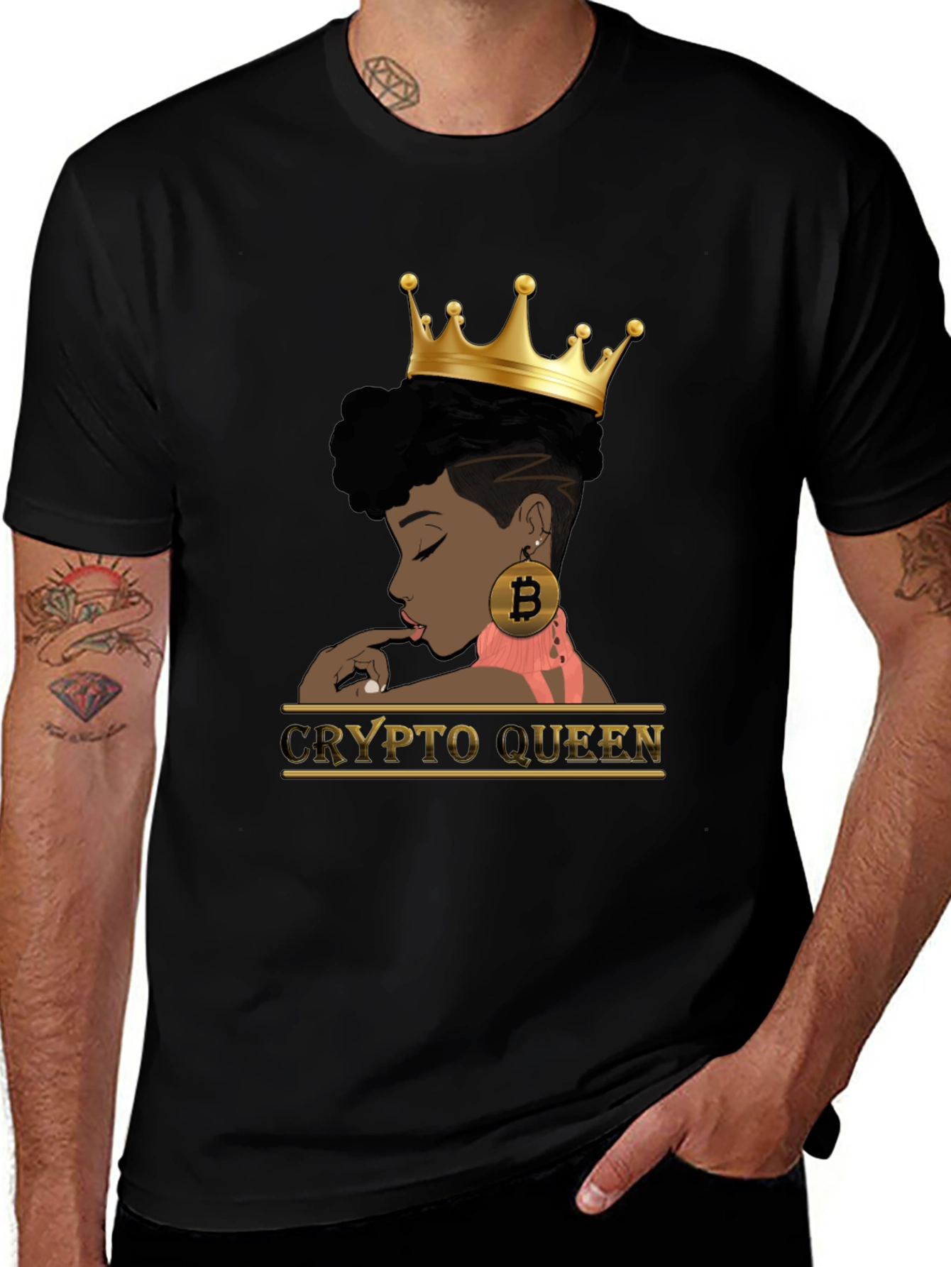 Variant 26 of Crypto Queen Black Graphic T-Shirt