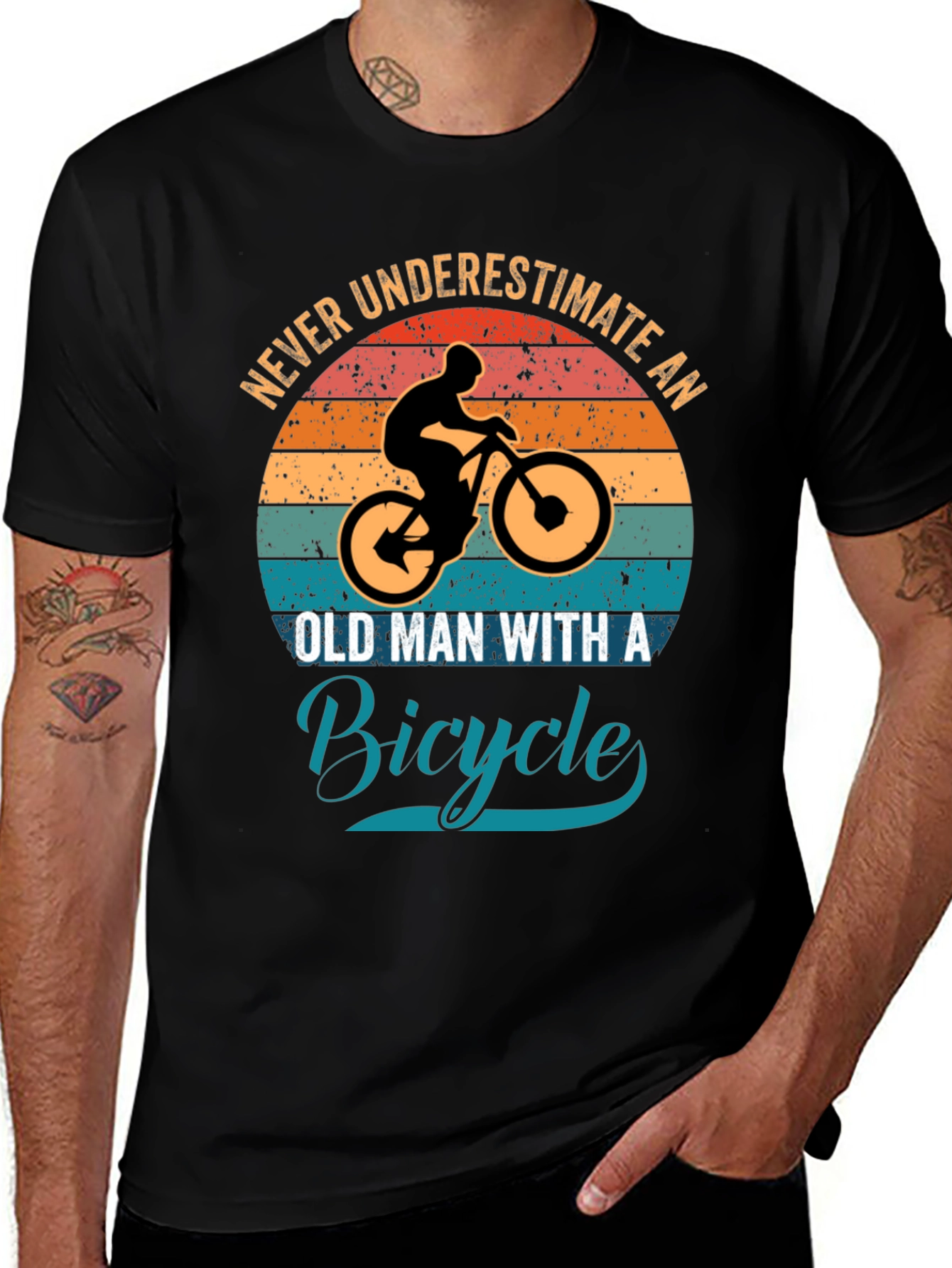 Variant 23 of Old Man Bicycle Graphic Tee
